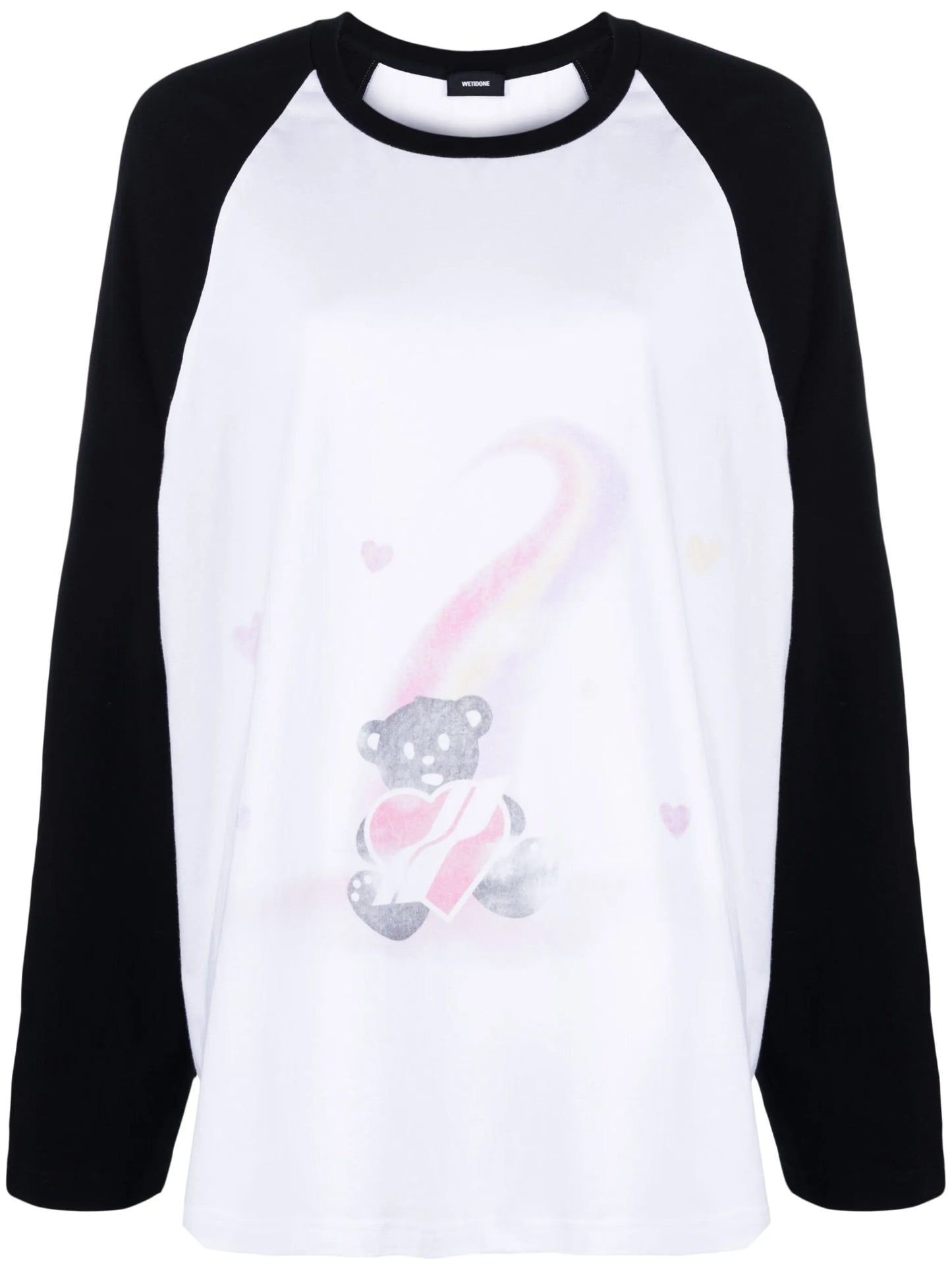 teddy-print long-sleeved T-shirt