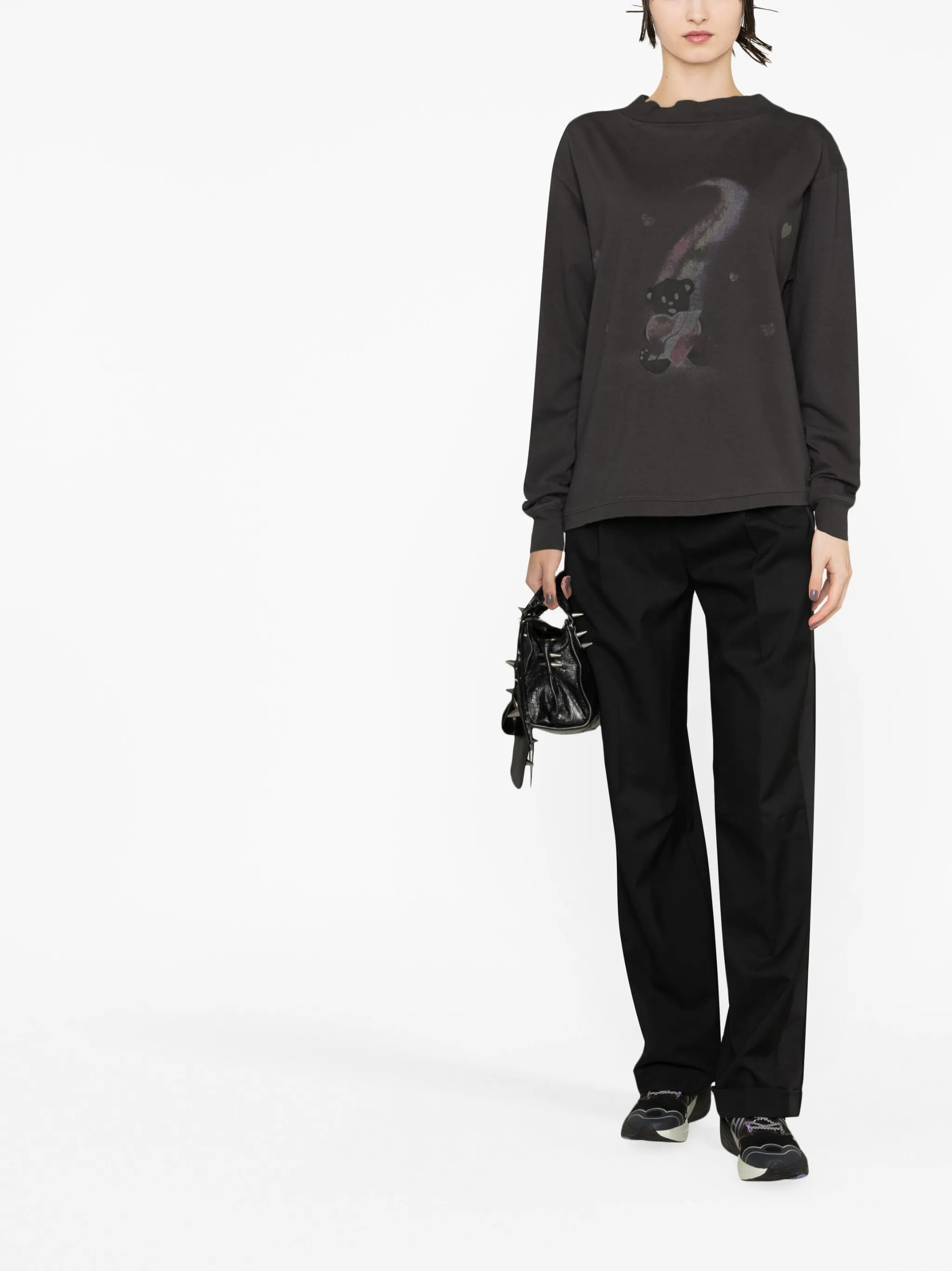 graphic-print long-sleeve top