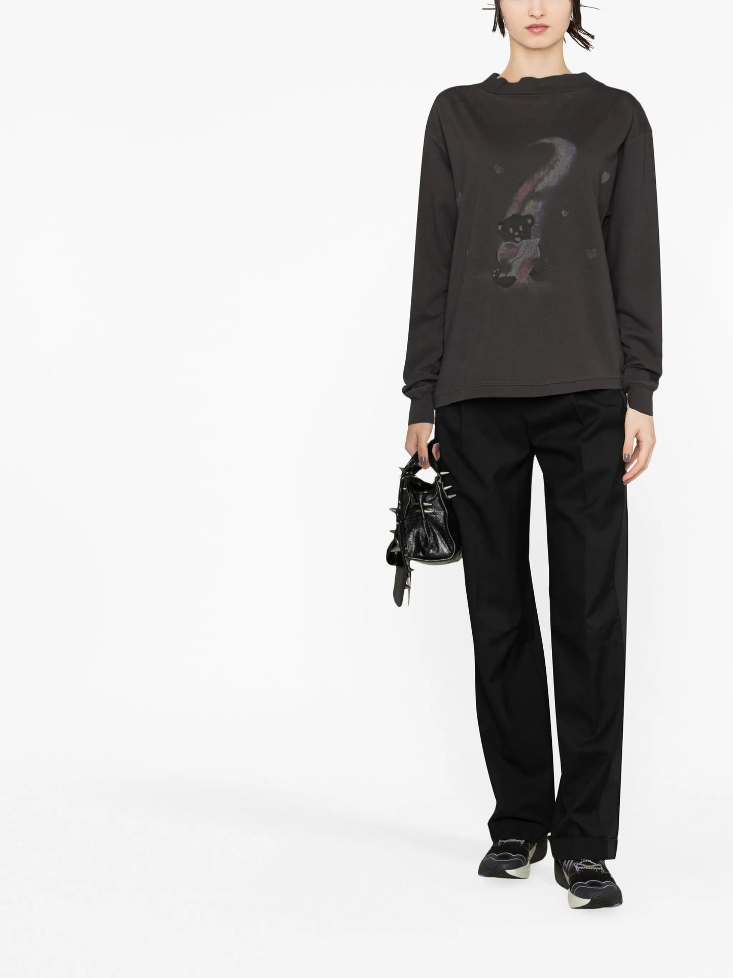 graphic-print long-sleeve top