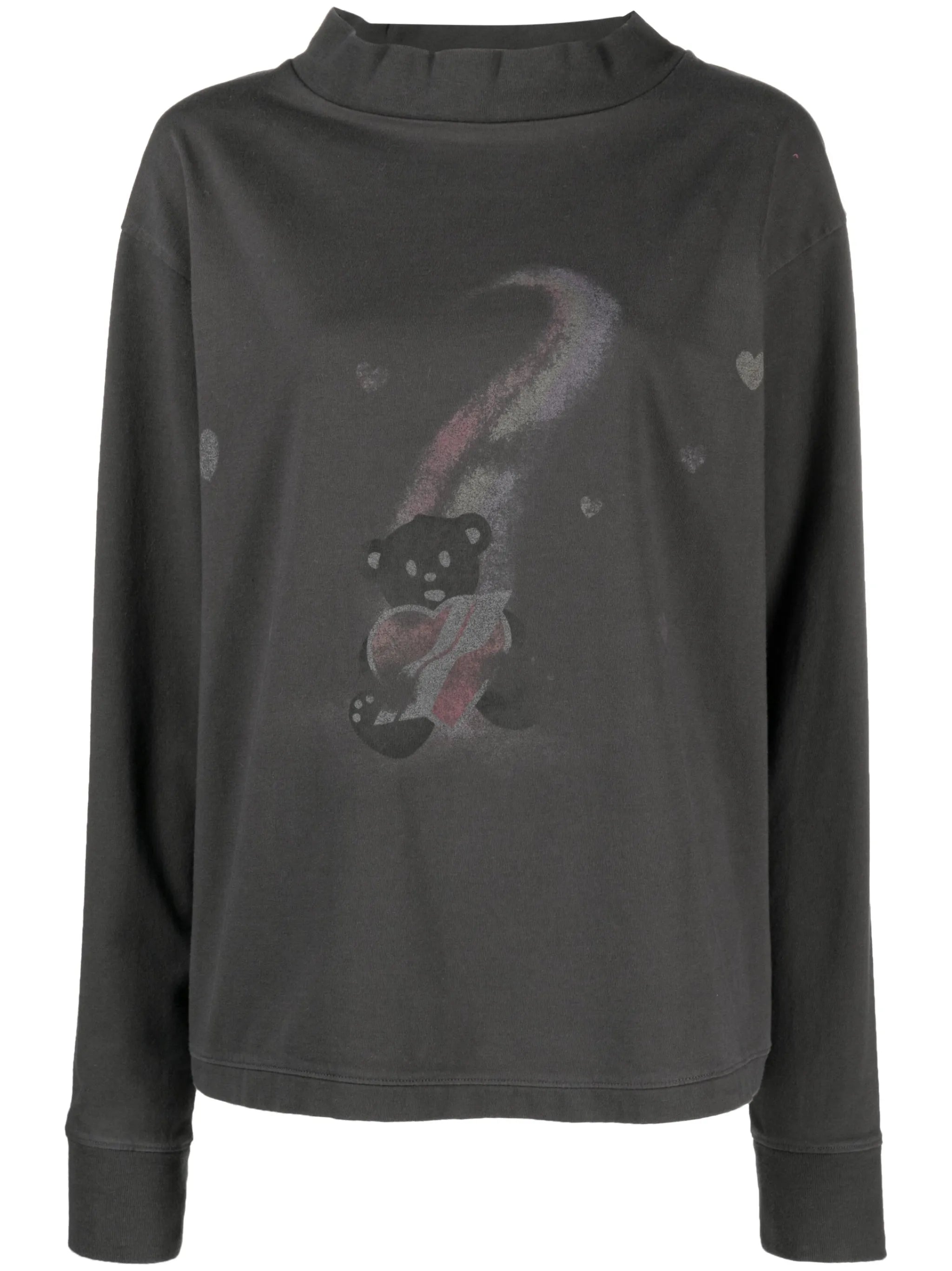 graphic-print long-sleeve top