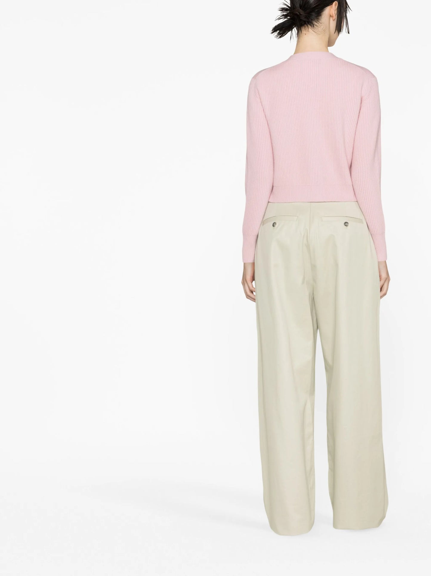 V-neck button-fastening cardigan