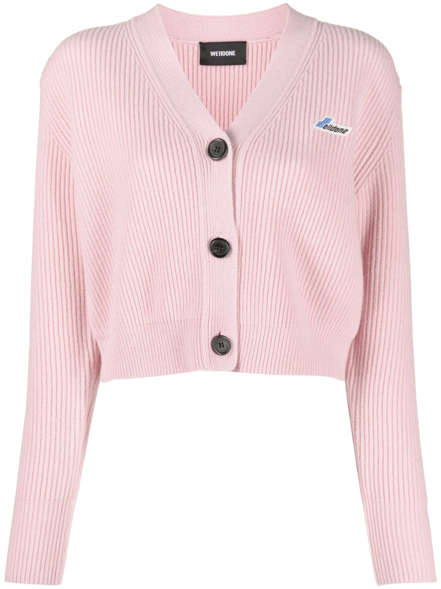 V-neck button-fastening cardigan