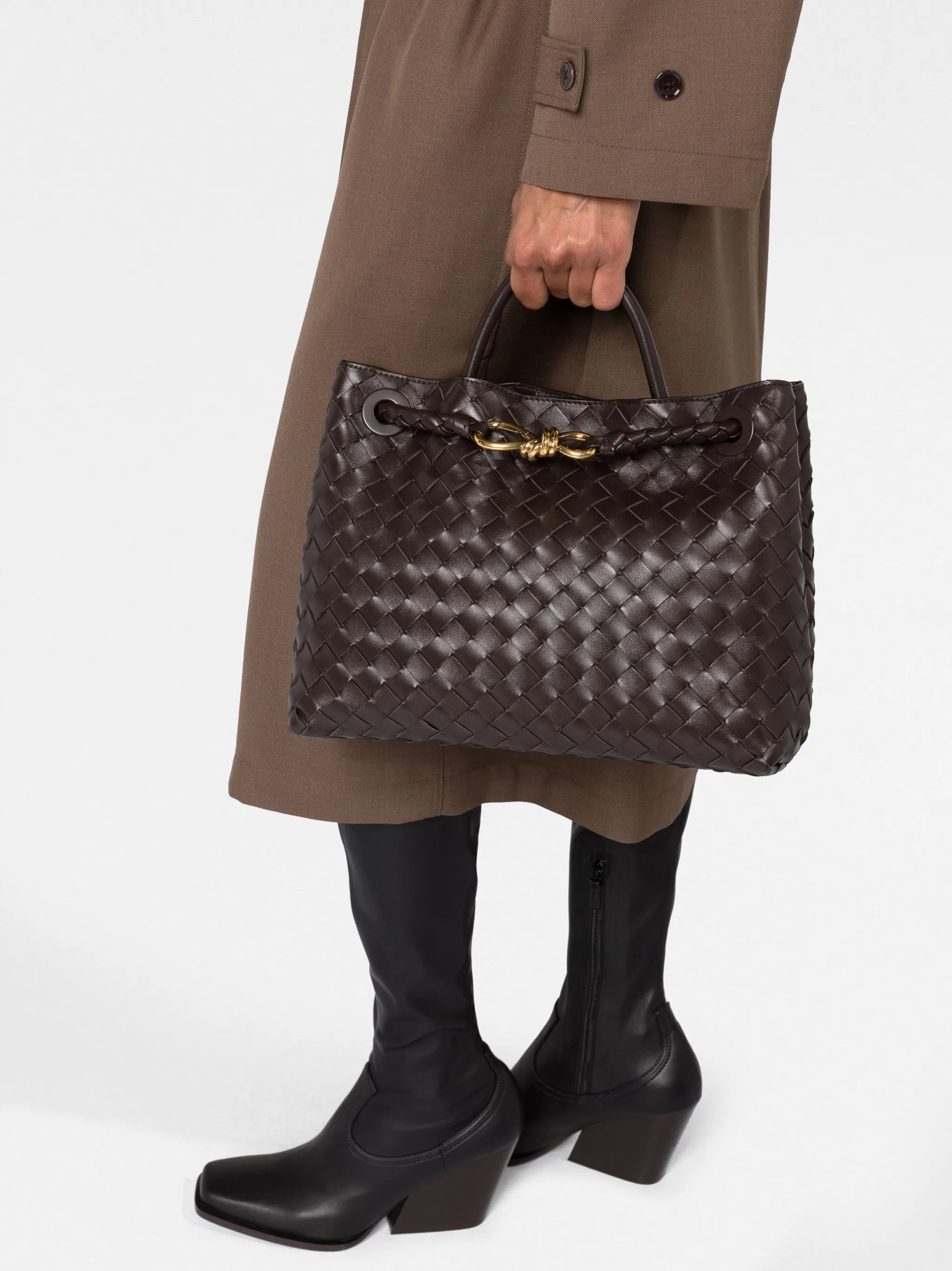 Intrecciato leather tote bag