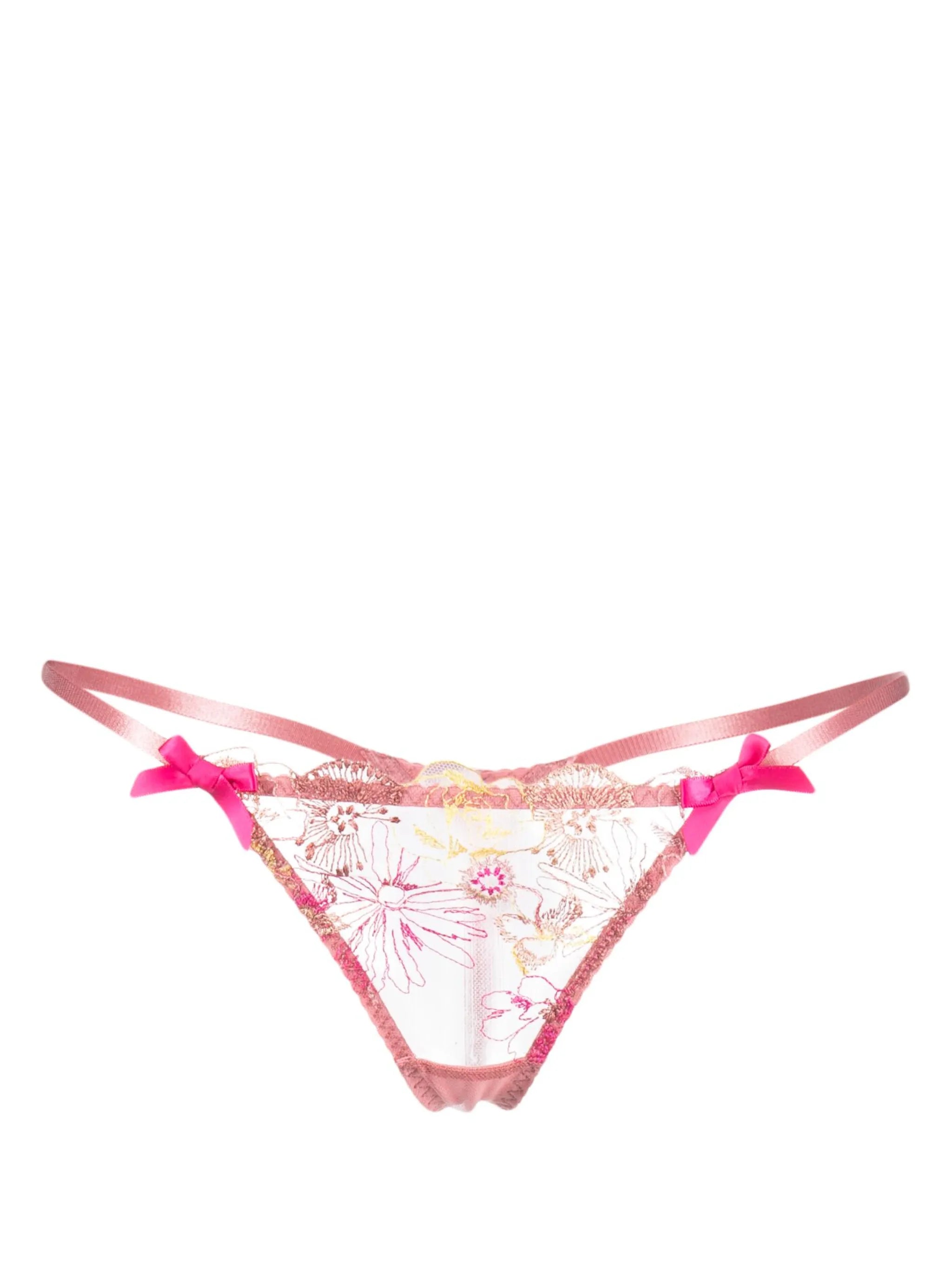 Zuri floral-lace thong
