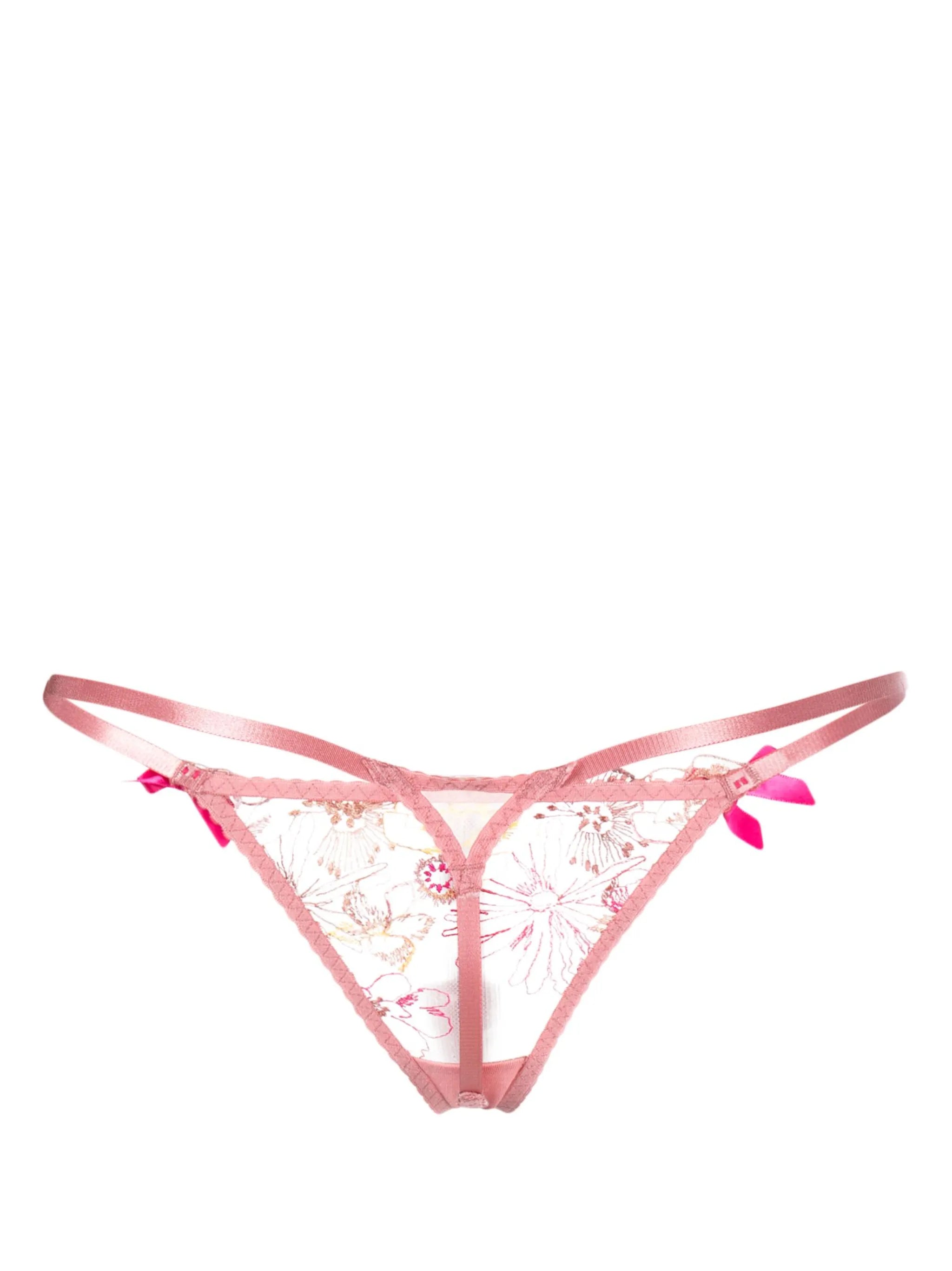 Zuri floral-lace thong