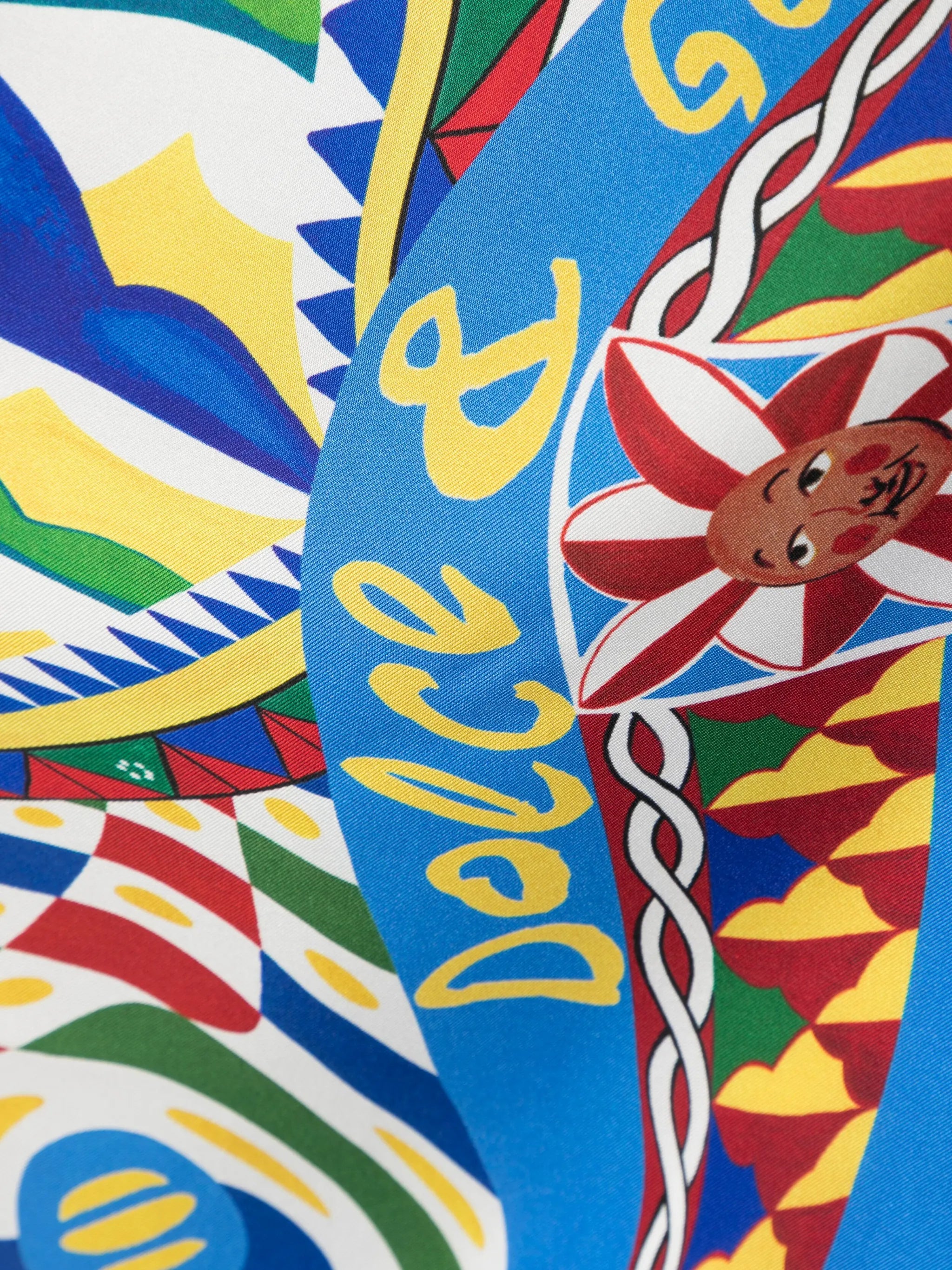 Carretto-print twill scarf