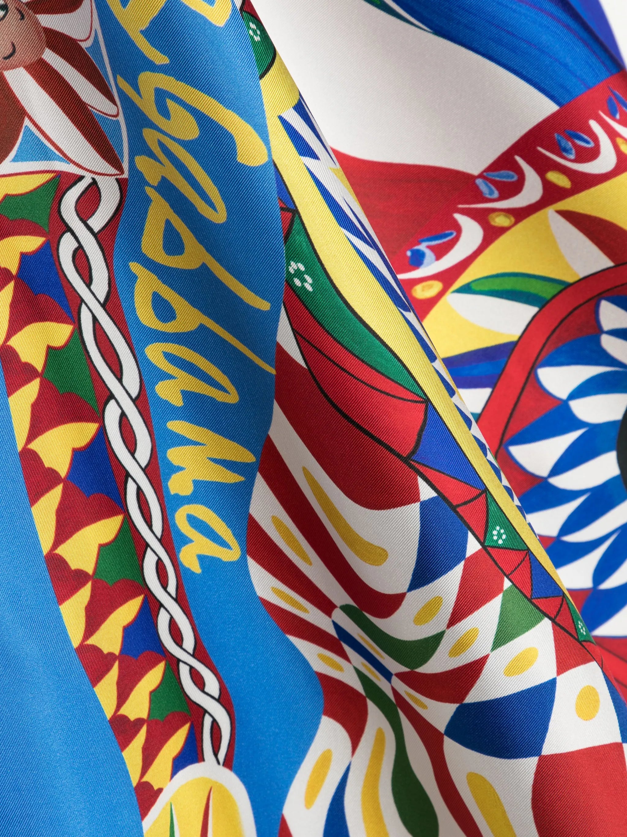 Carretto-print twill scarf