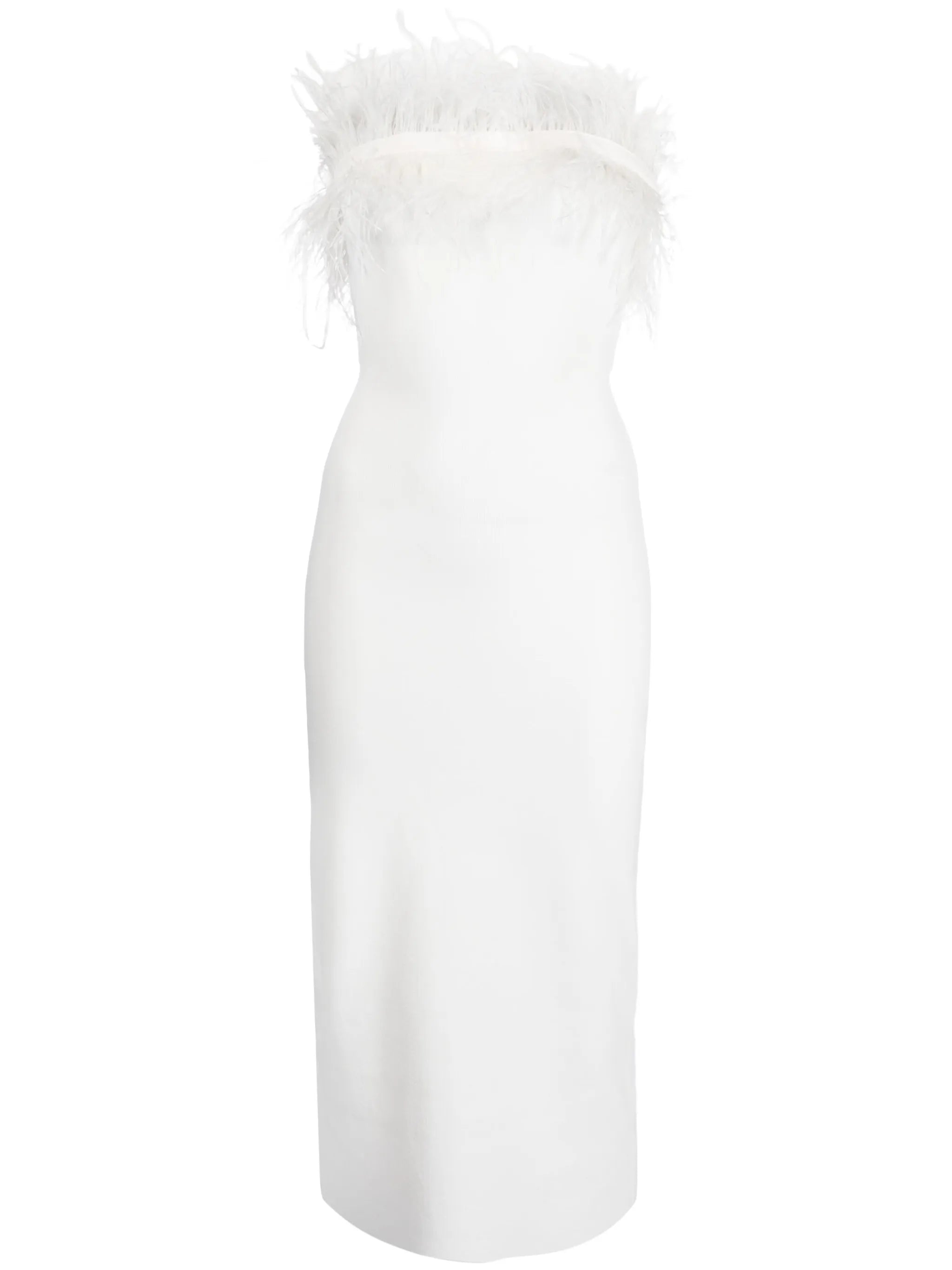 Nellie feather-trim midi dress
