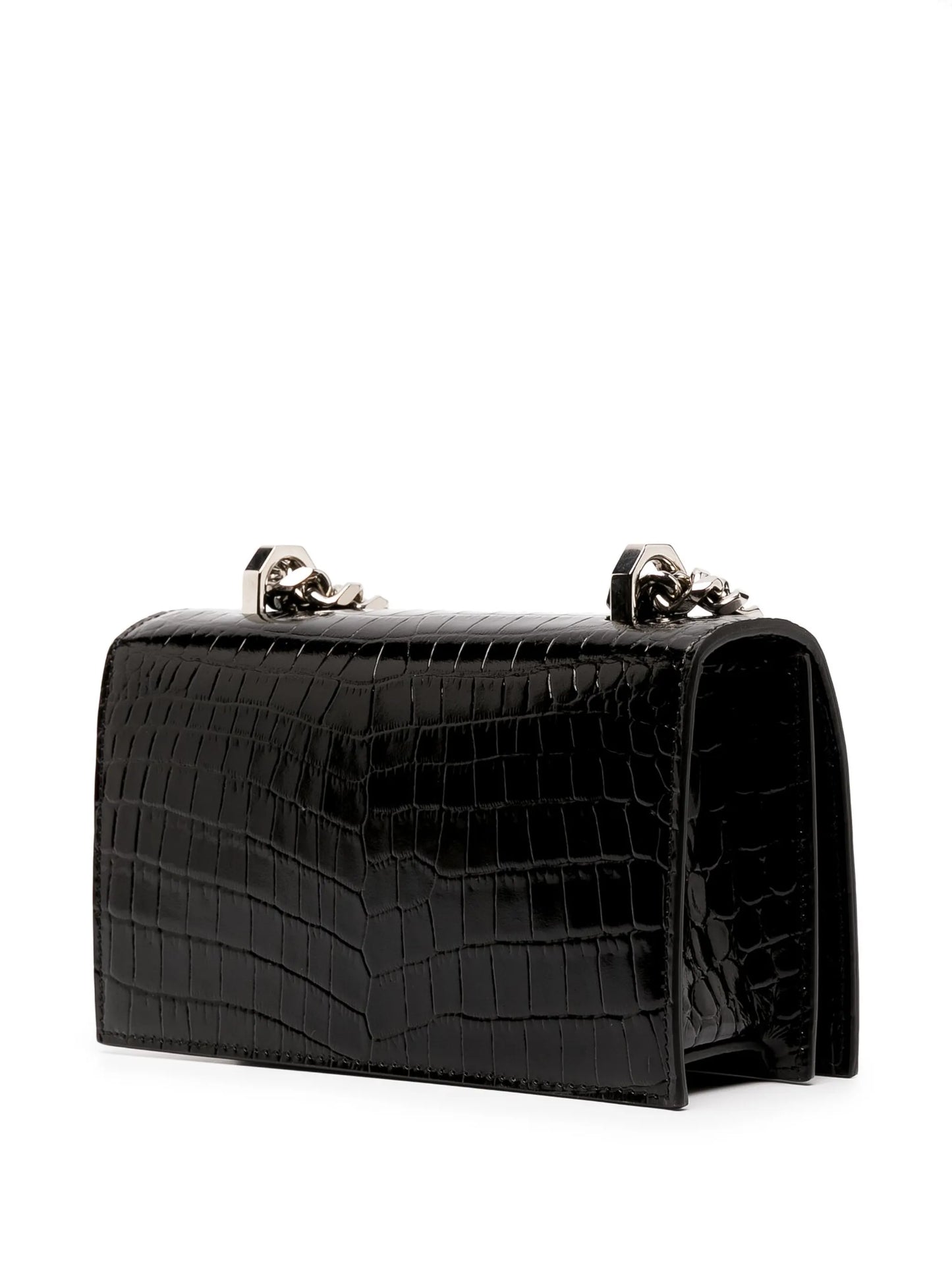 mini Jewelled crocodile-embossed shoulder bag