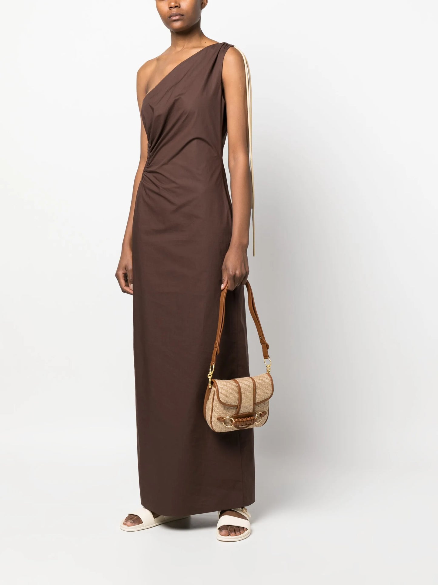 Saddie engraved-logo crossbody bag