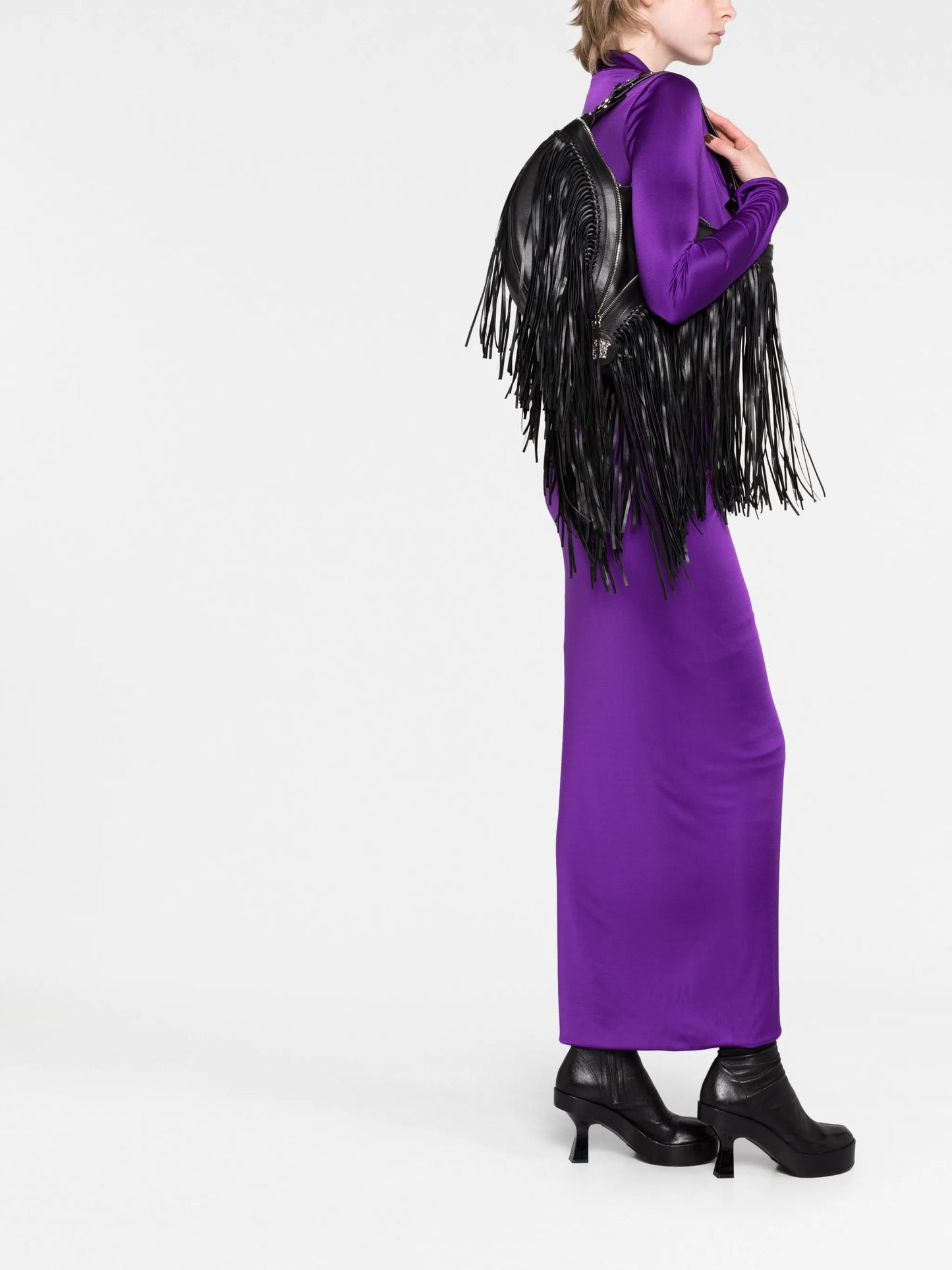 Repeat fringed shoulder bag