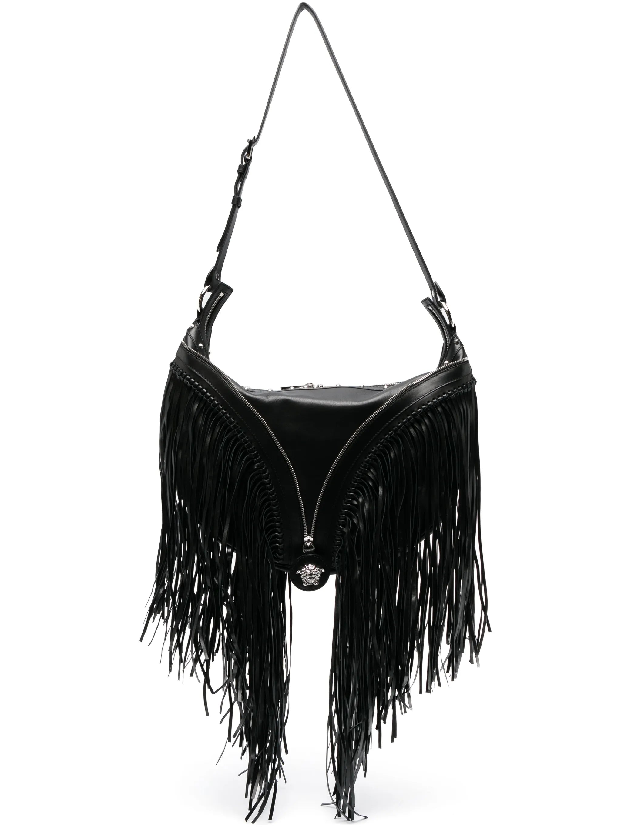 Repeat fringed shoulder bag