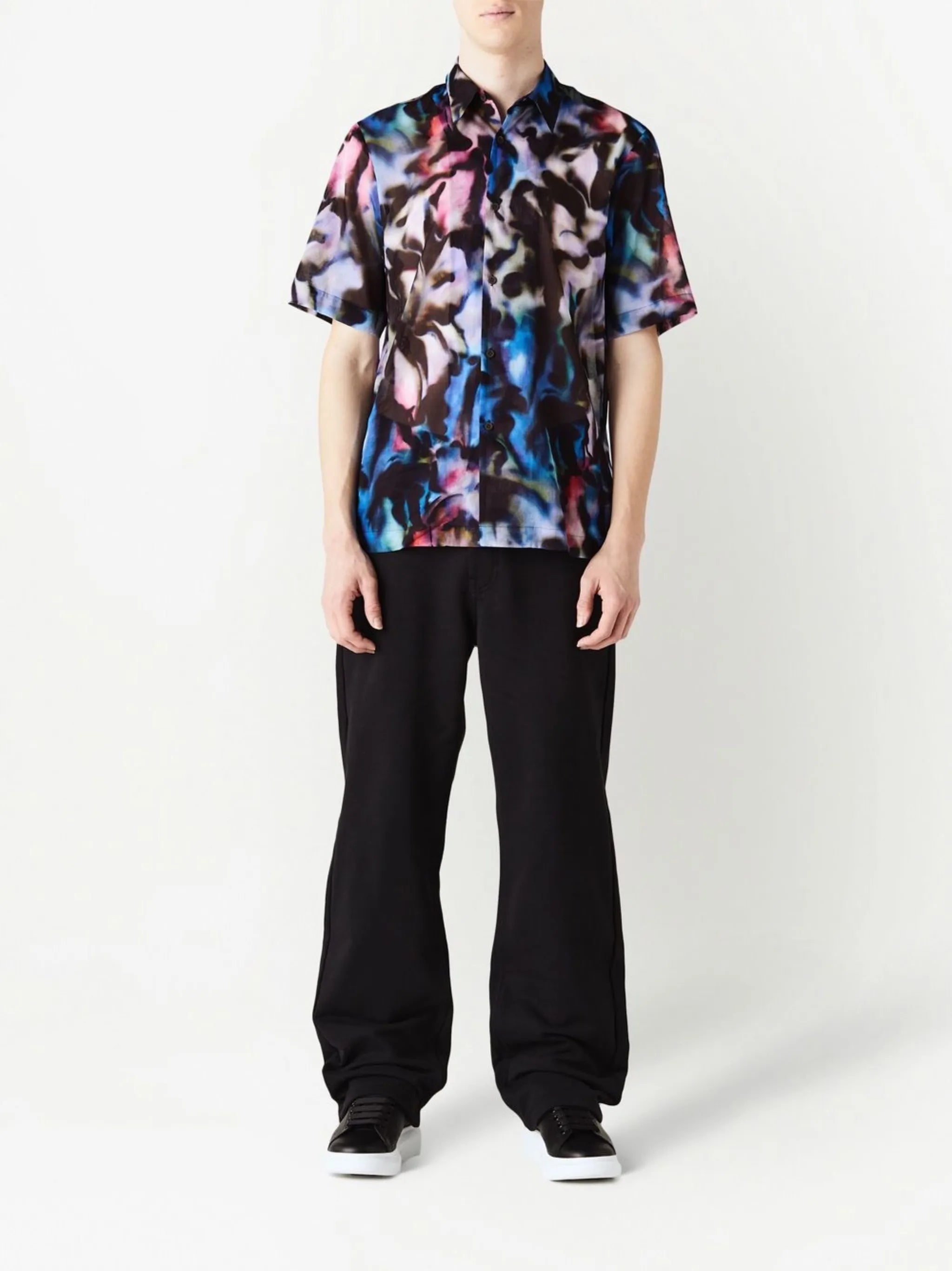 floral-print short-sleeve shirt