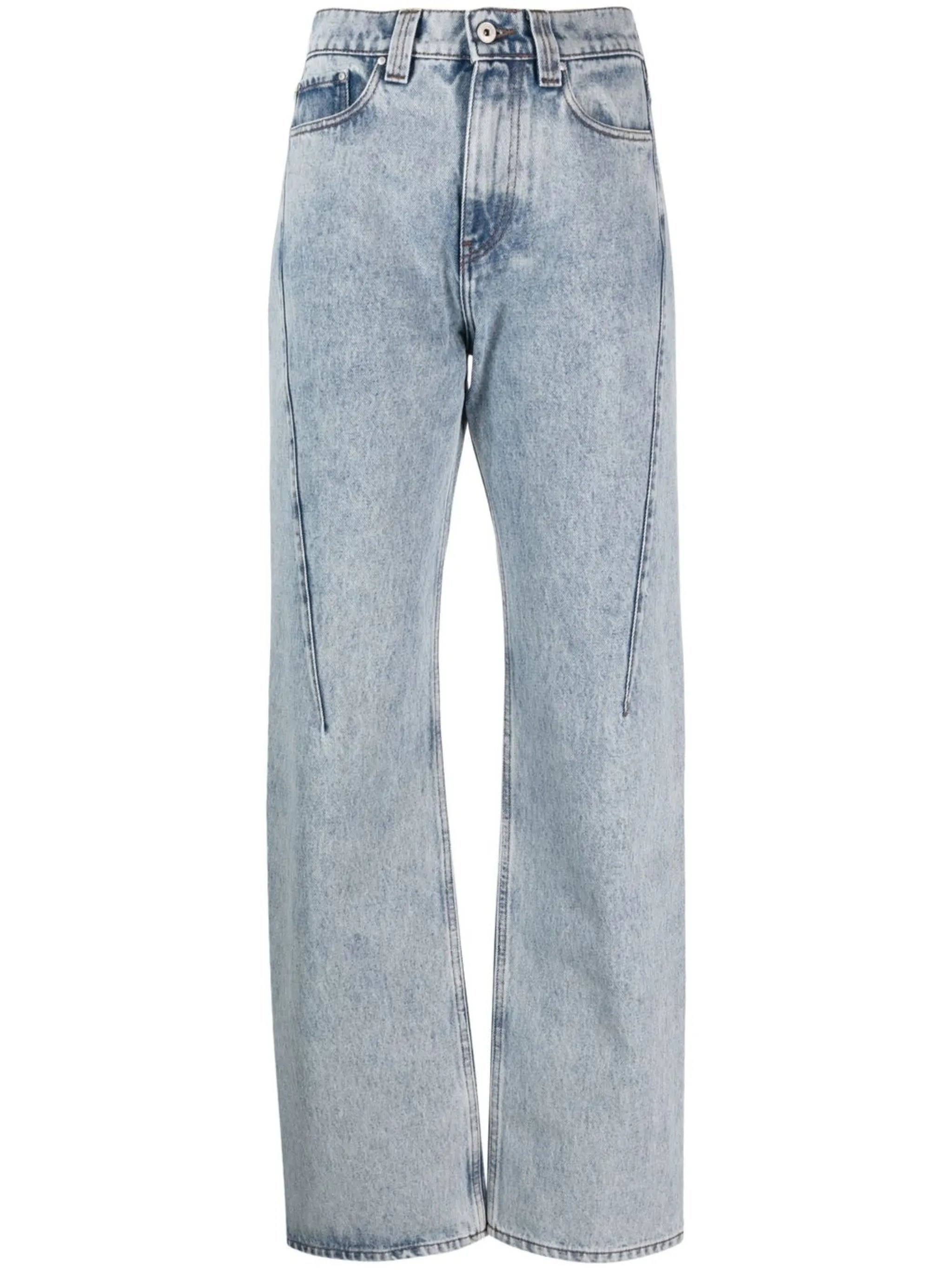 straight-leg denim jeans