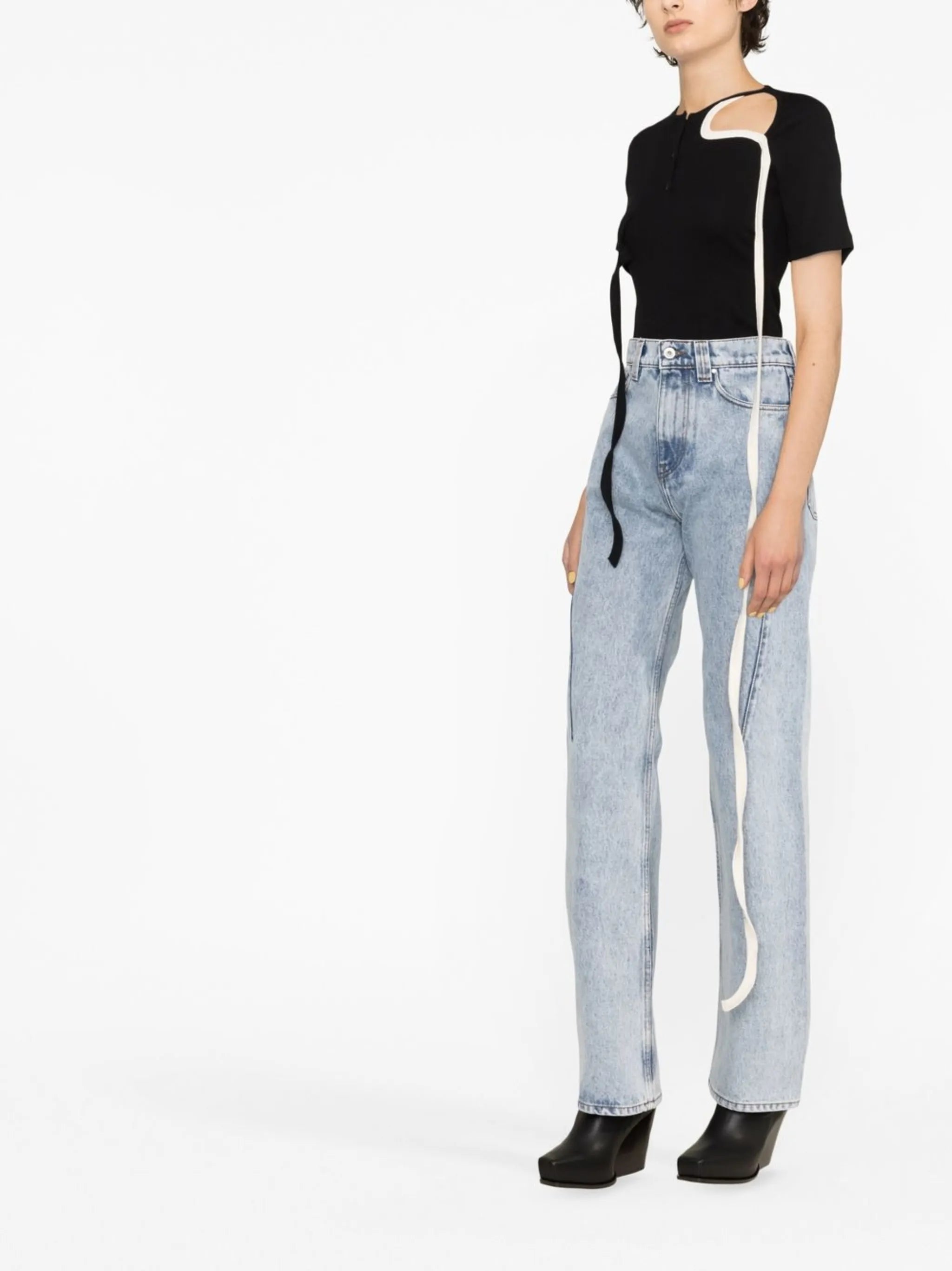 straight-leg denim jeans