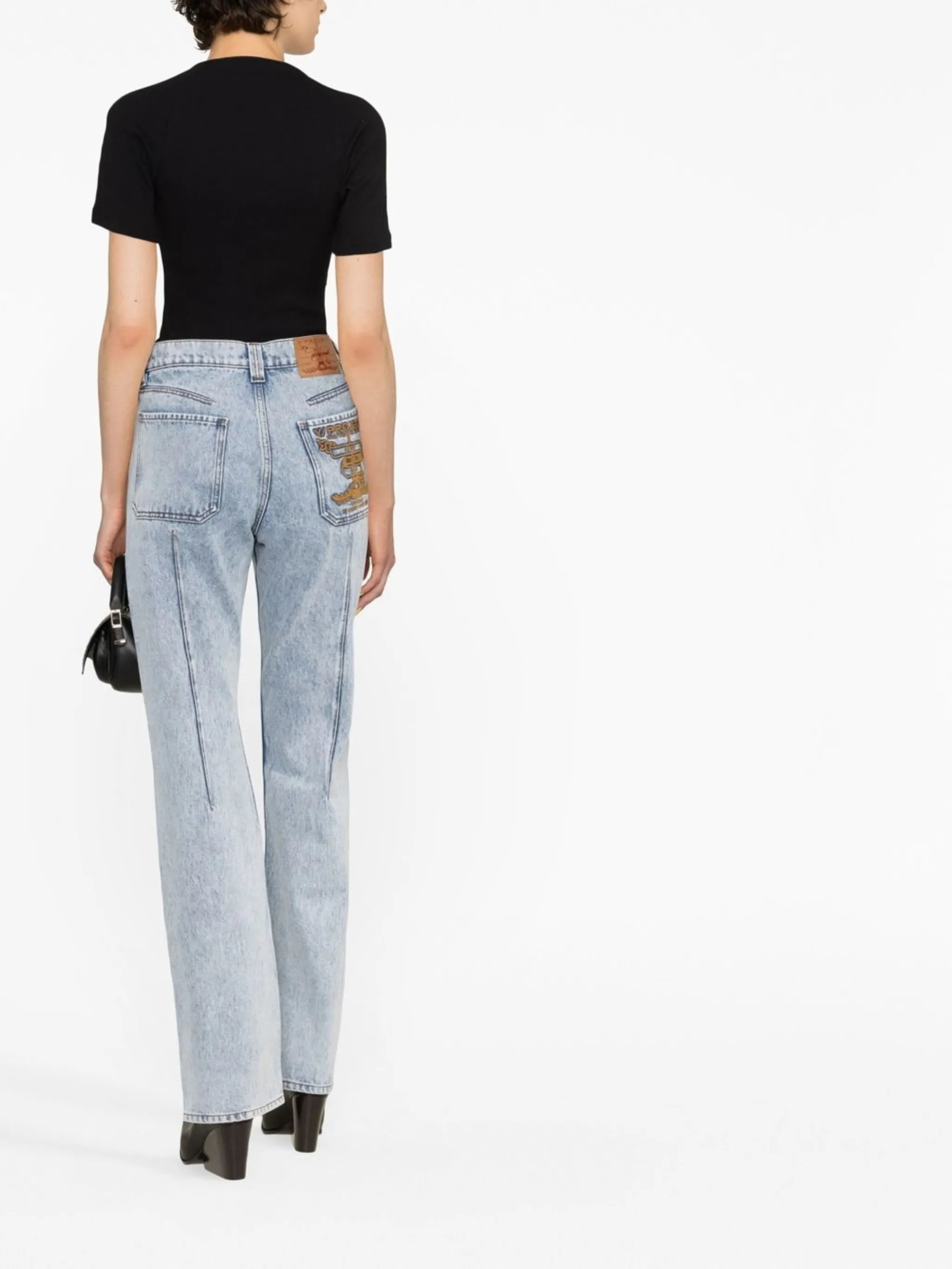 straight-leg denim jeans