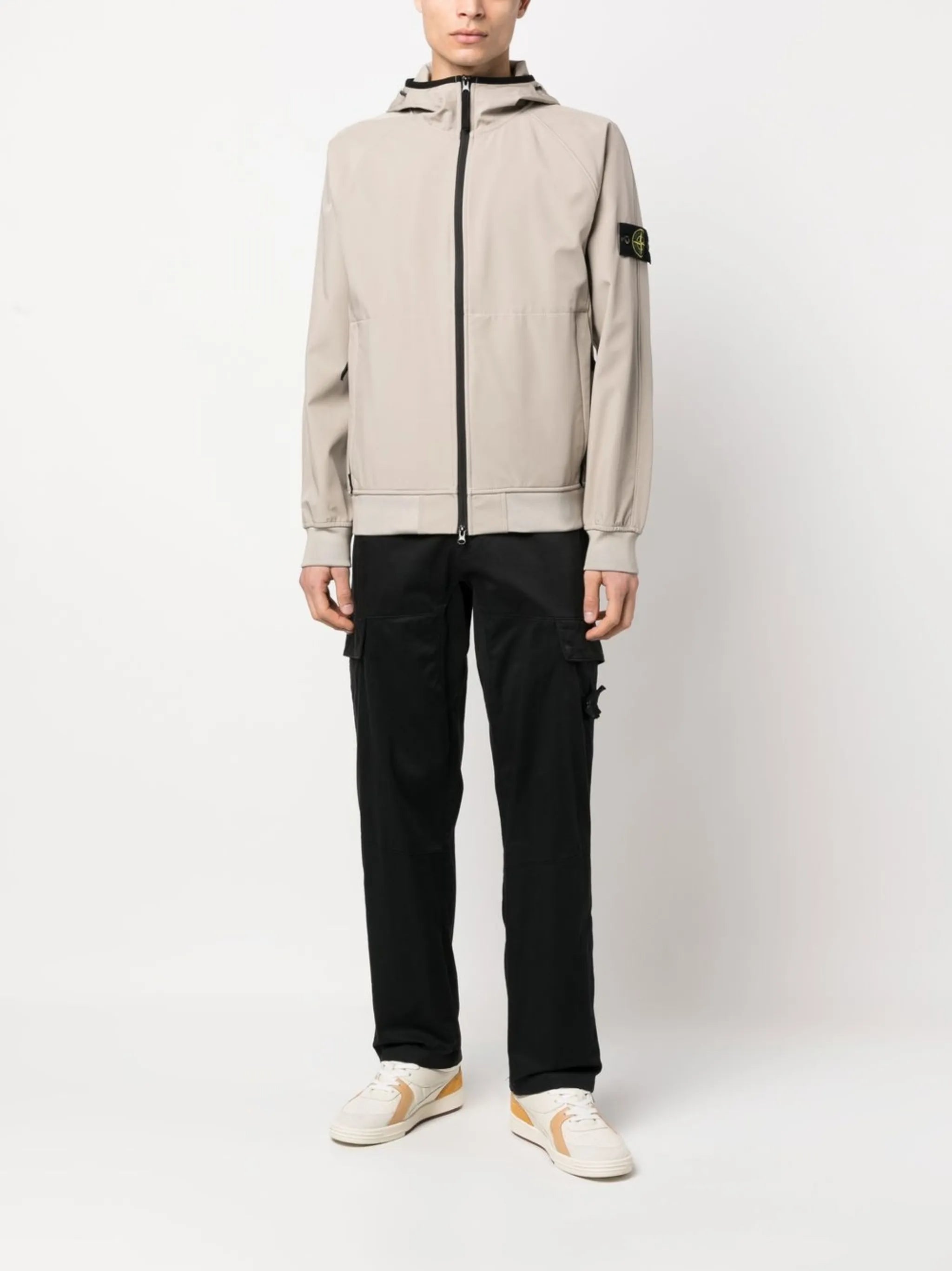 zip-up hooded jacket