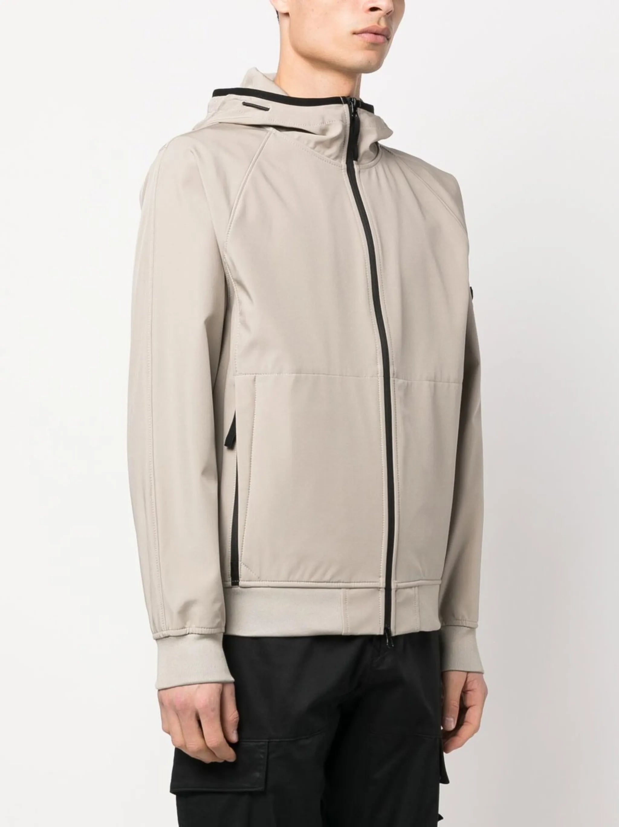 zip-up hooded jacket