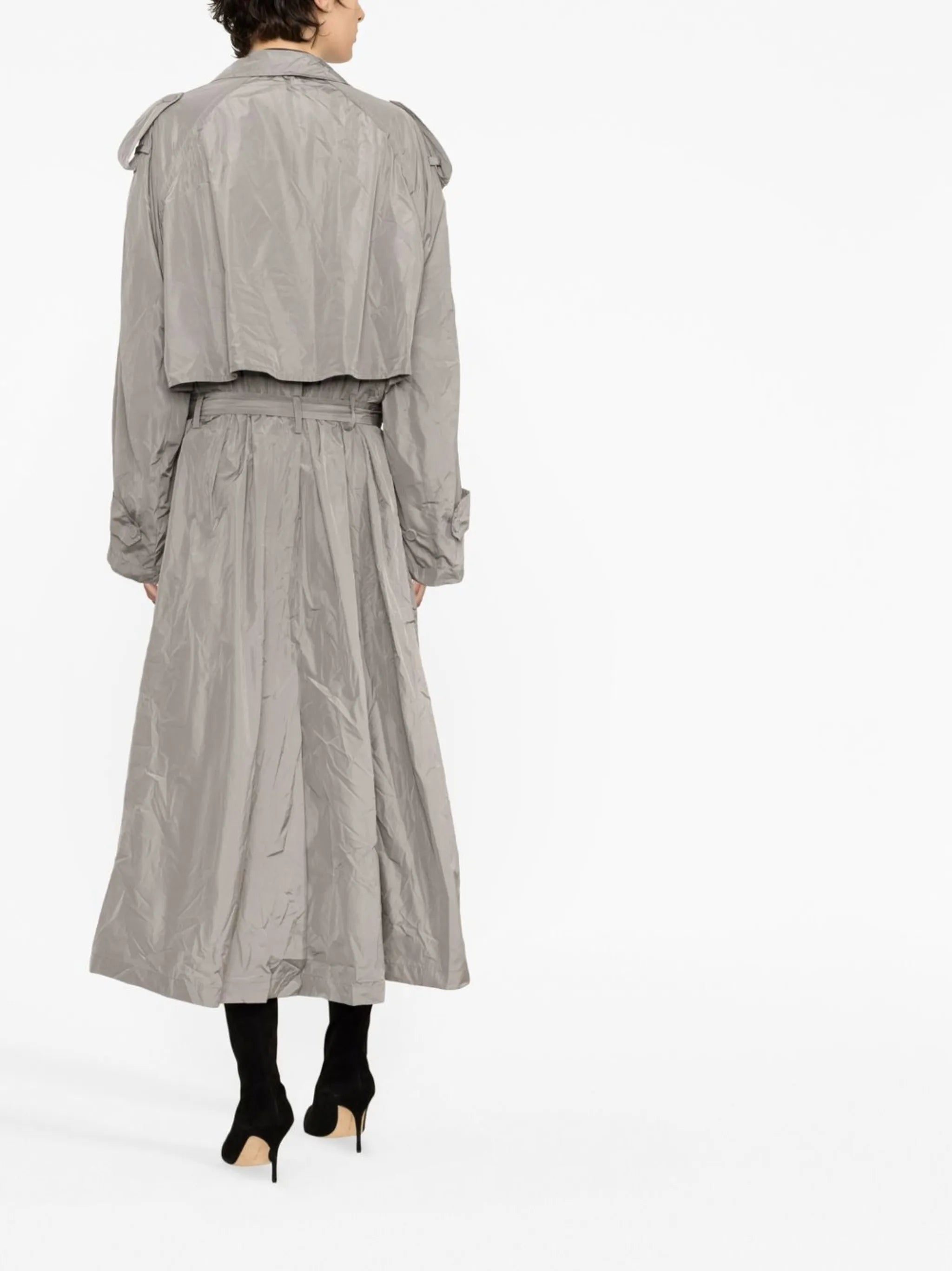 belted double-breasted trench coat