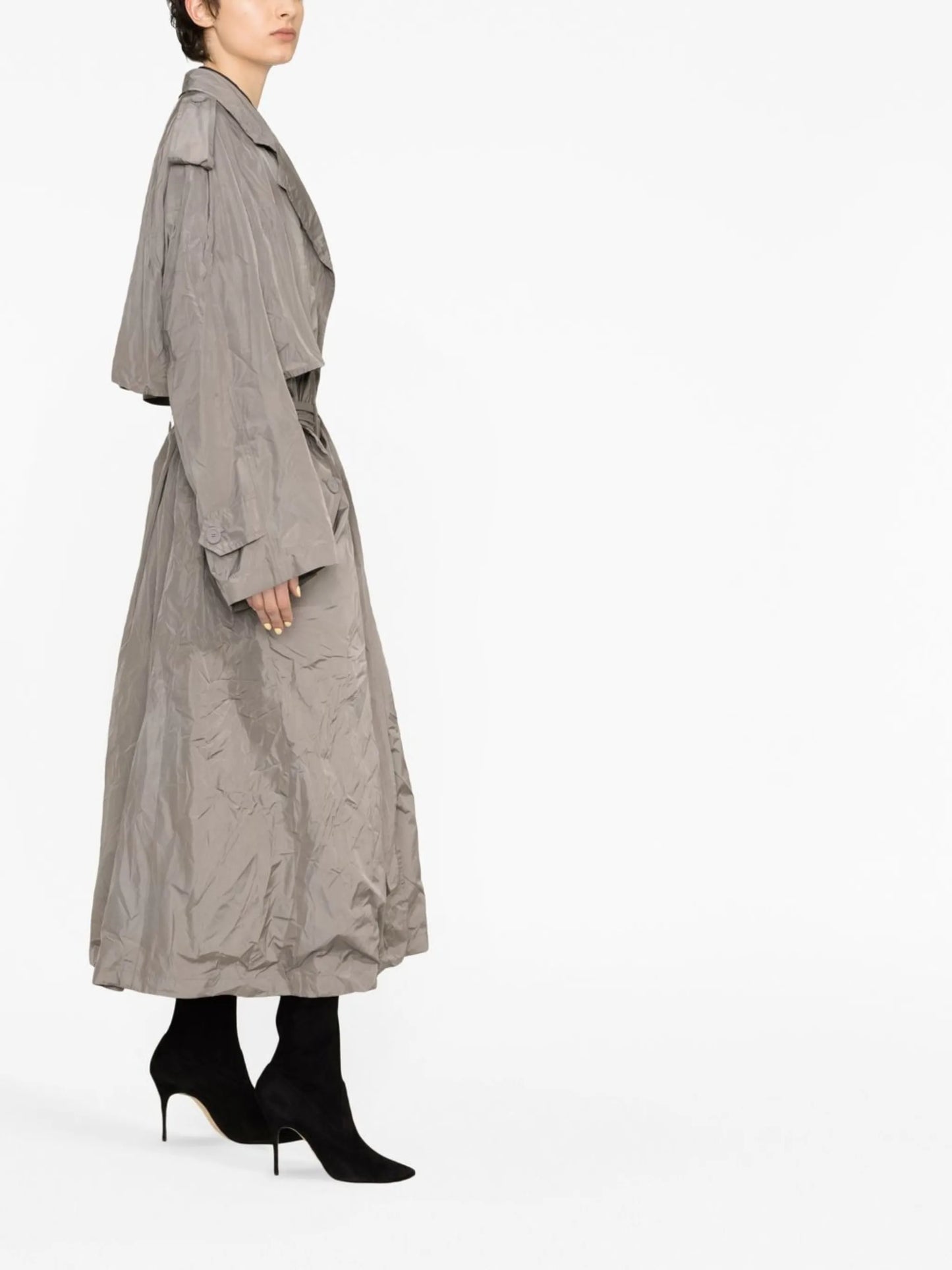 belted double-breasted trench coat