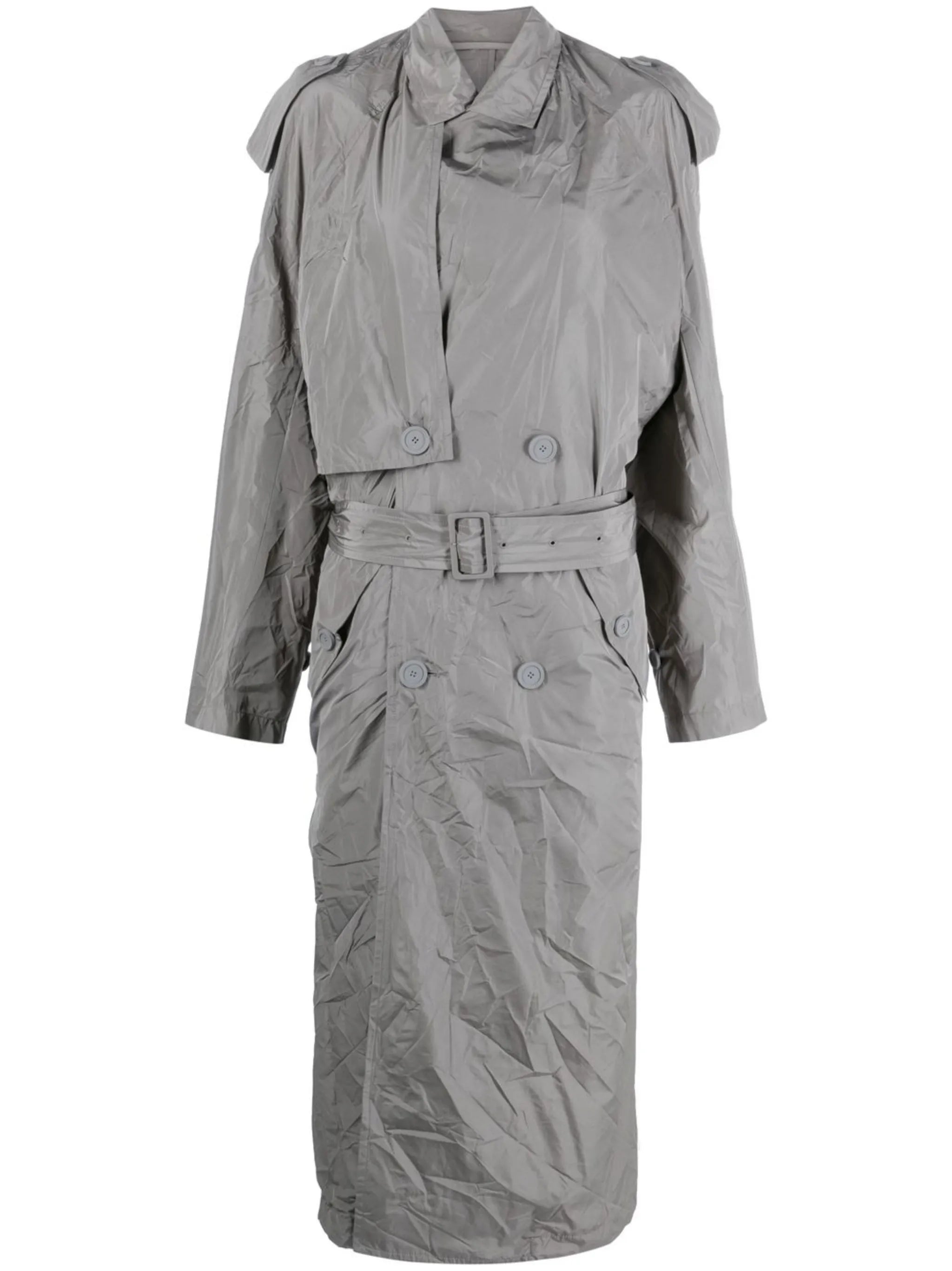 belted double-breasted trench coat