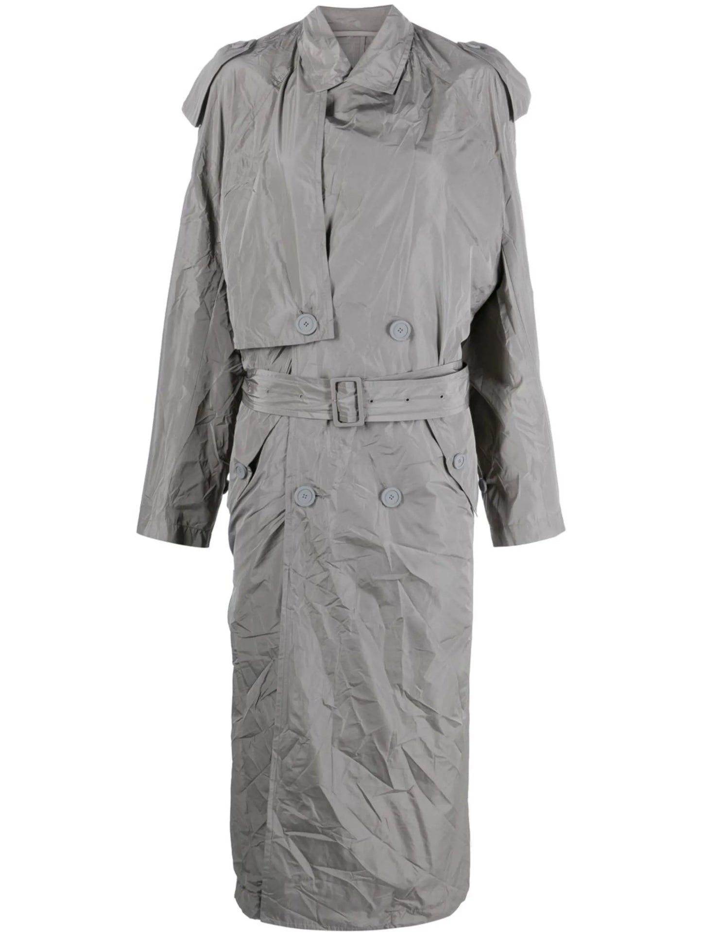 belted double-breasted trench coat
