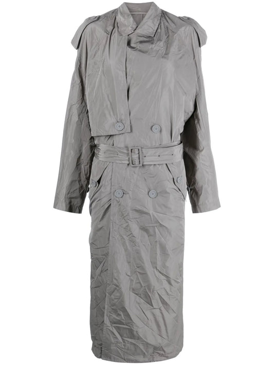 belted double-breasted trench coat