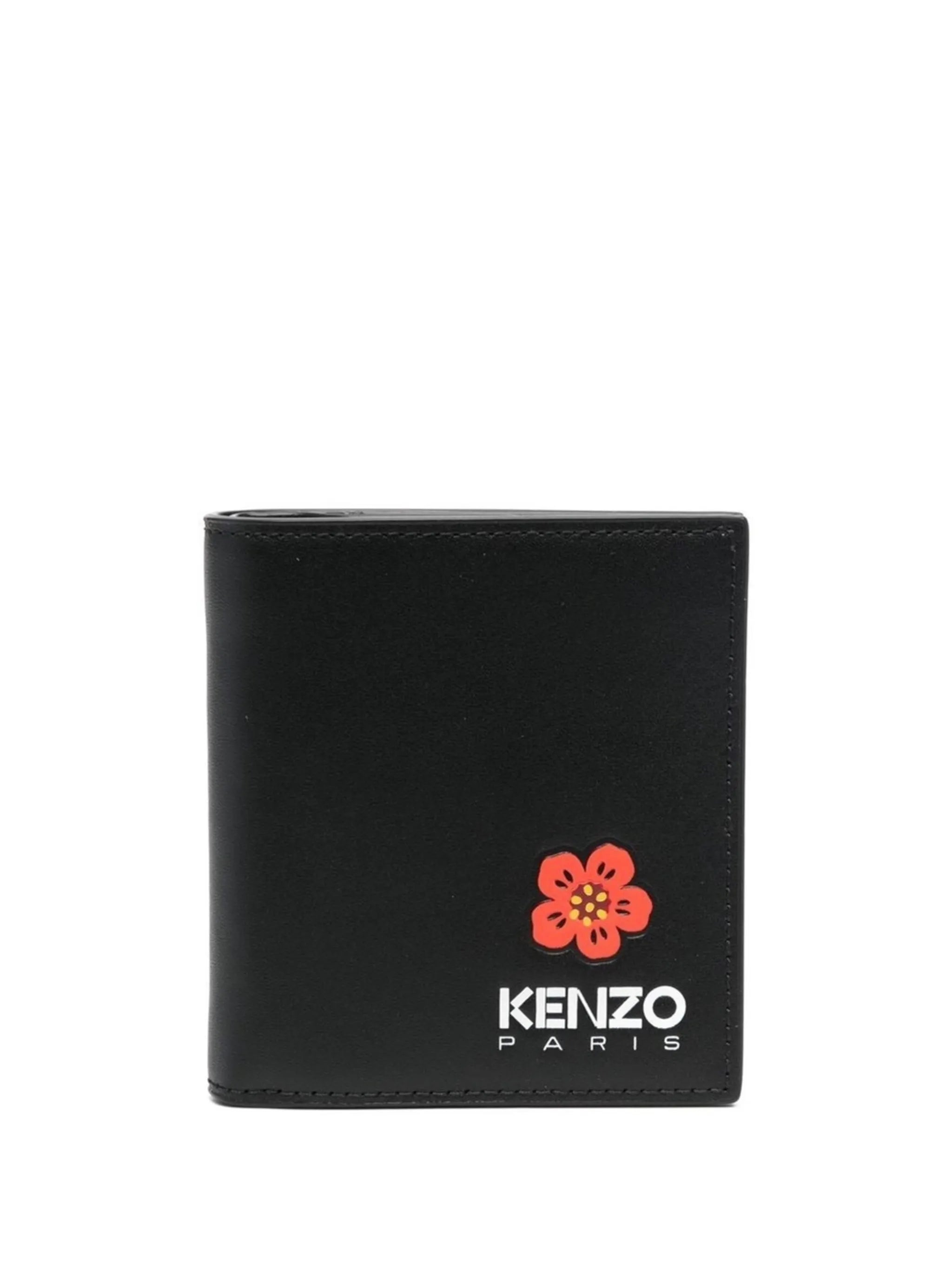floral logo-print bi-fold wallet
