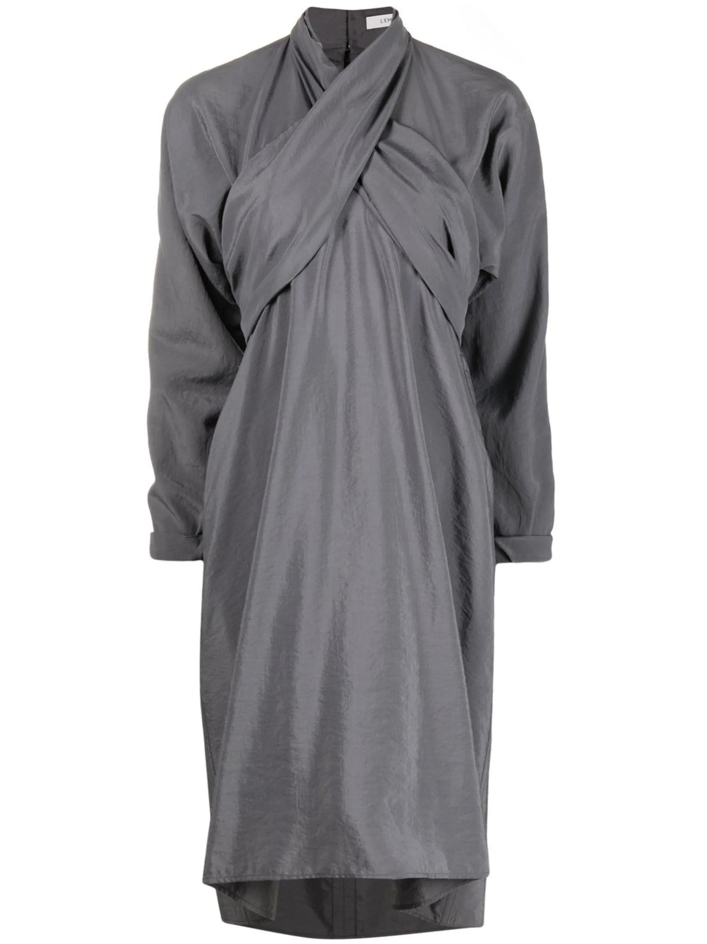 silk-blend wrap-around midi dress