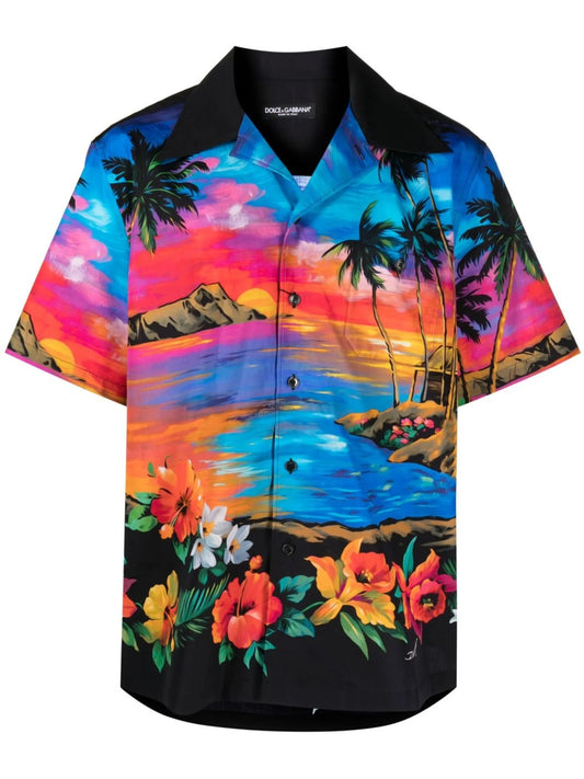 all-over graphic-print shirt