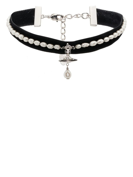 Aleksa velvet pearl chocker