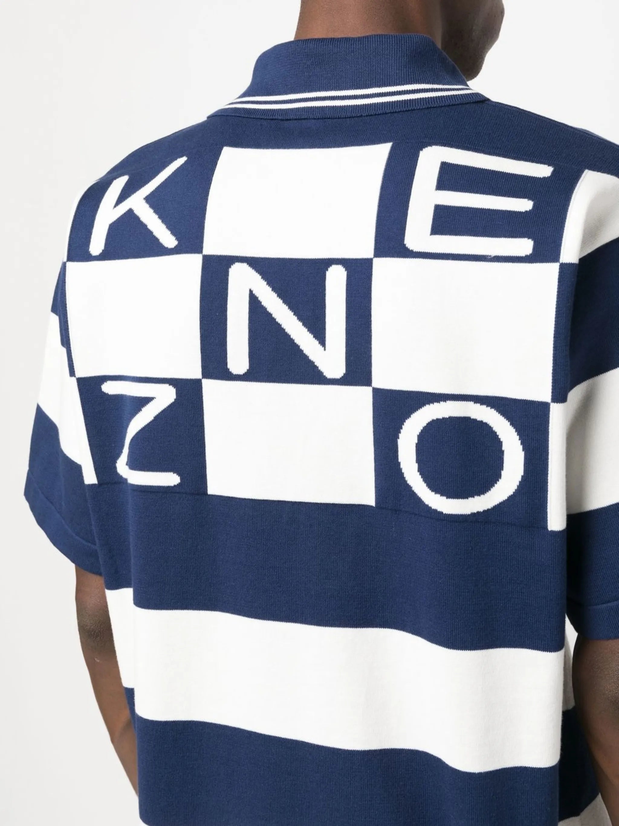 embroidered logo striped polo shirt