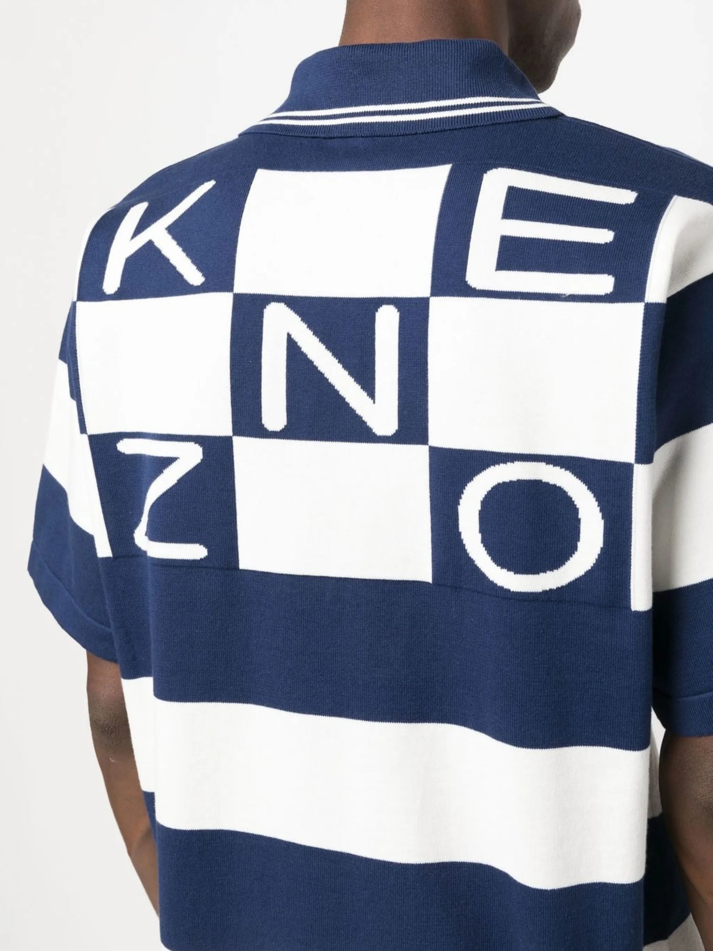 embroidered logo striped polo shirt
