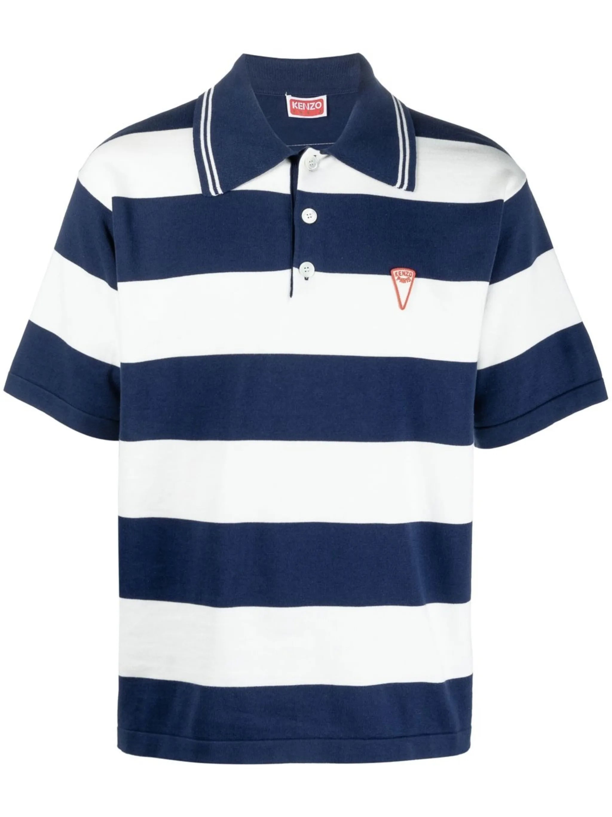 embroidered logo striped polo shirt