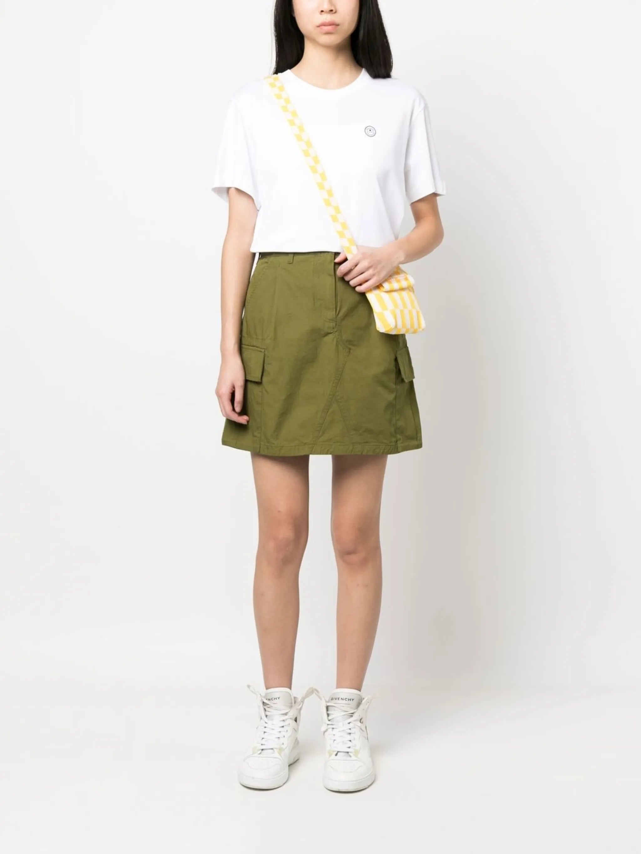 cargo cotton mini skirt