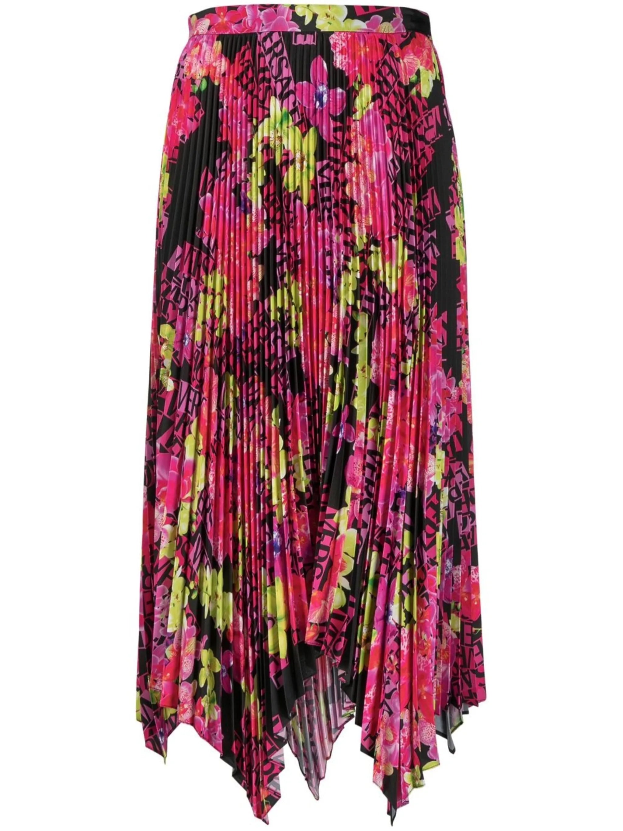 floral-print pleated skirt