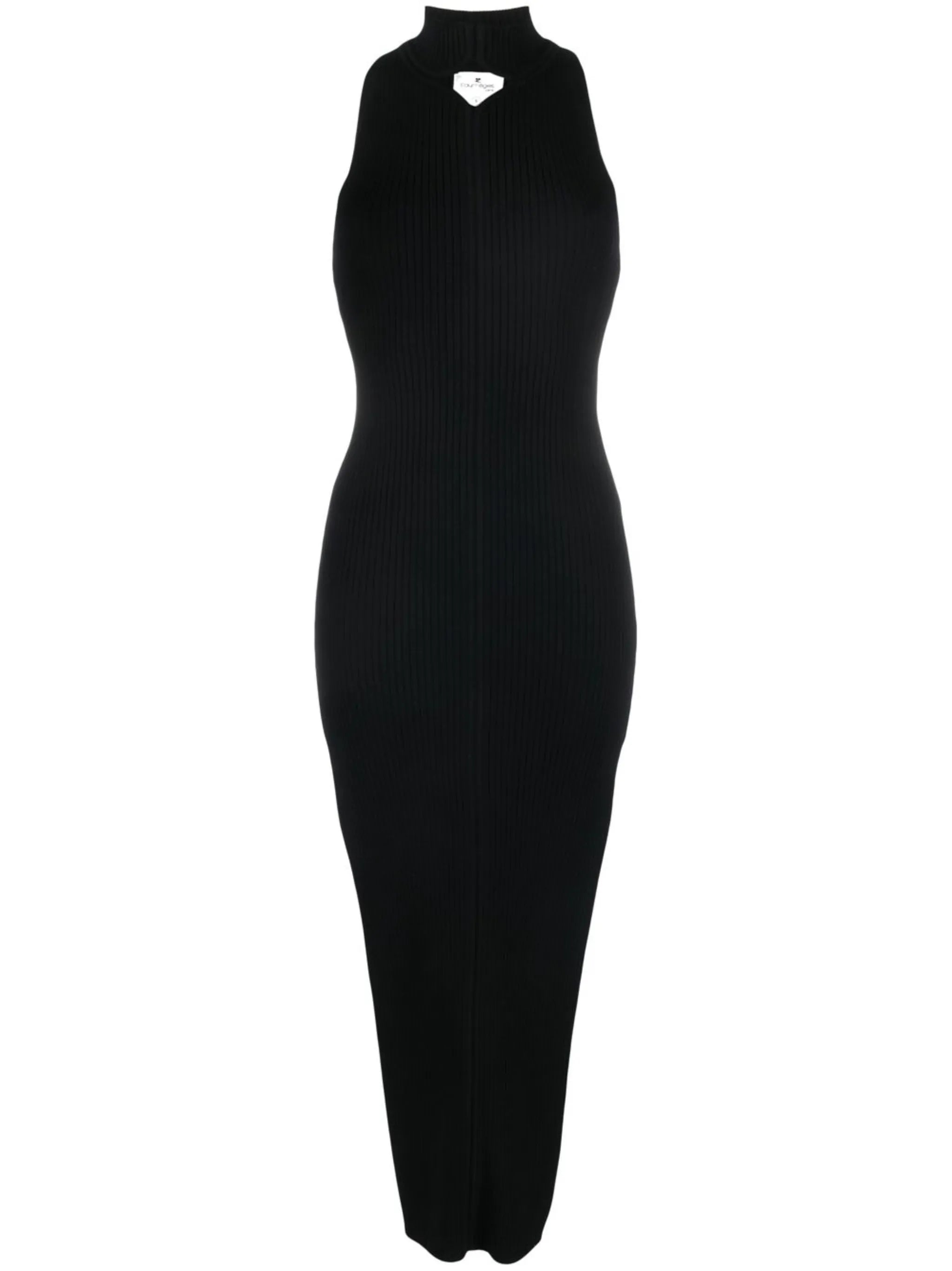 cut-out ribbed midi dress