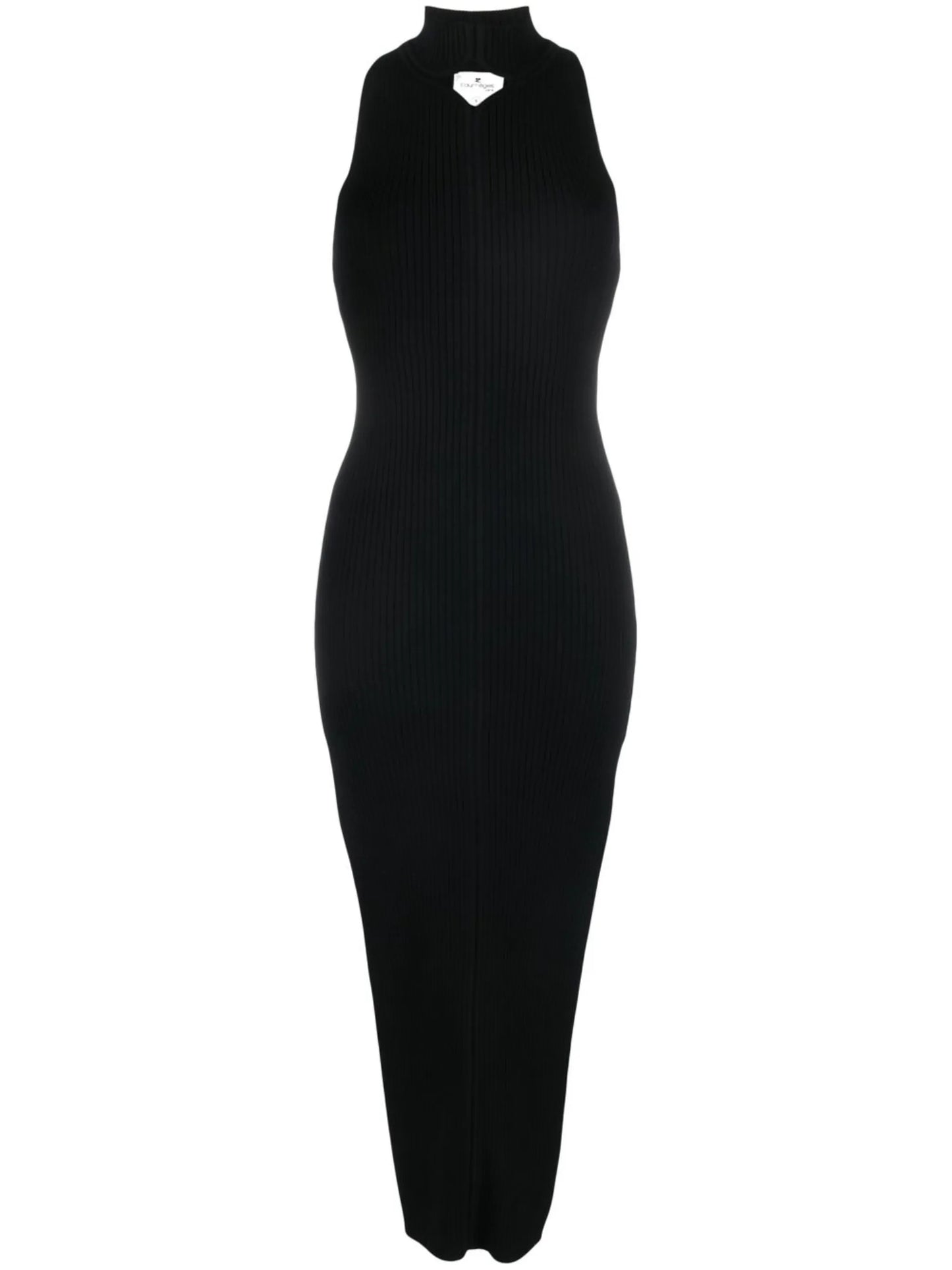 cut-out ribbed midi dress