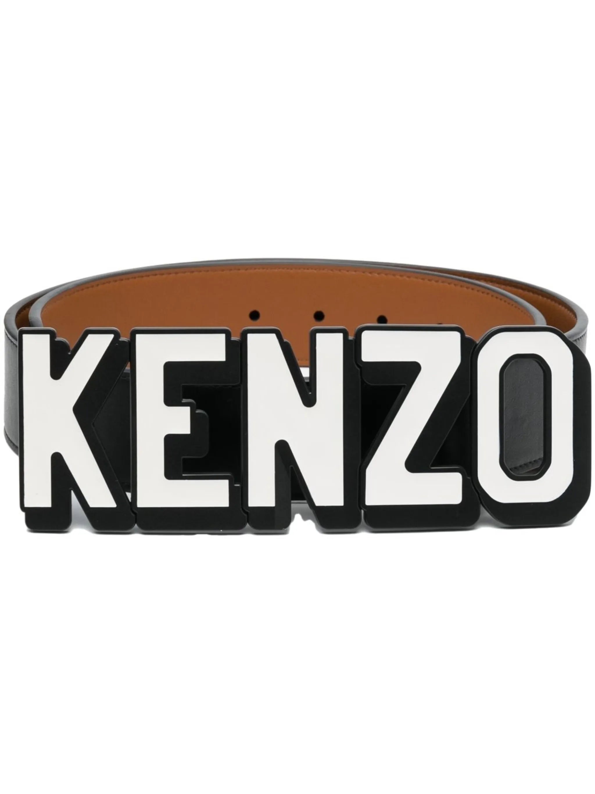 logo-buckle adjustable belt