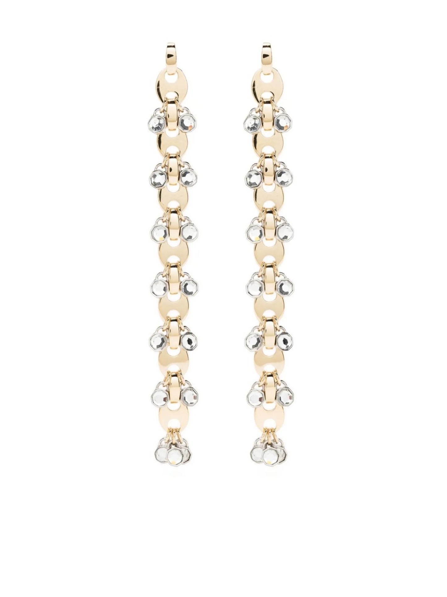 chain-link crystal drop earrings