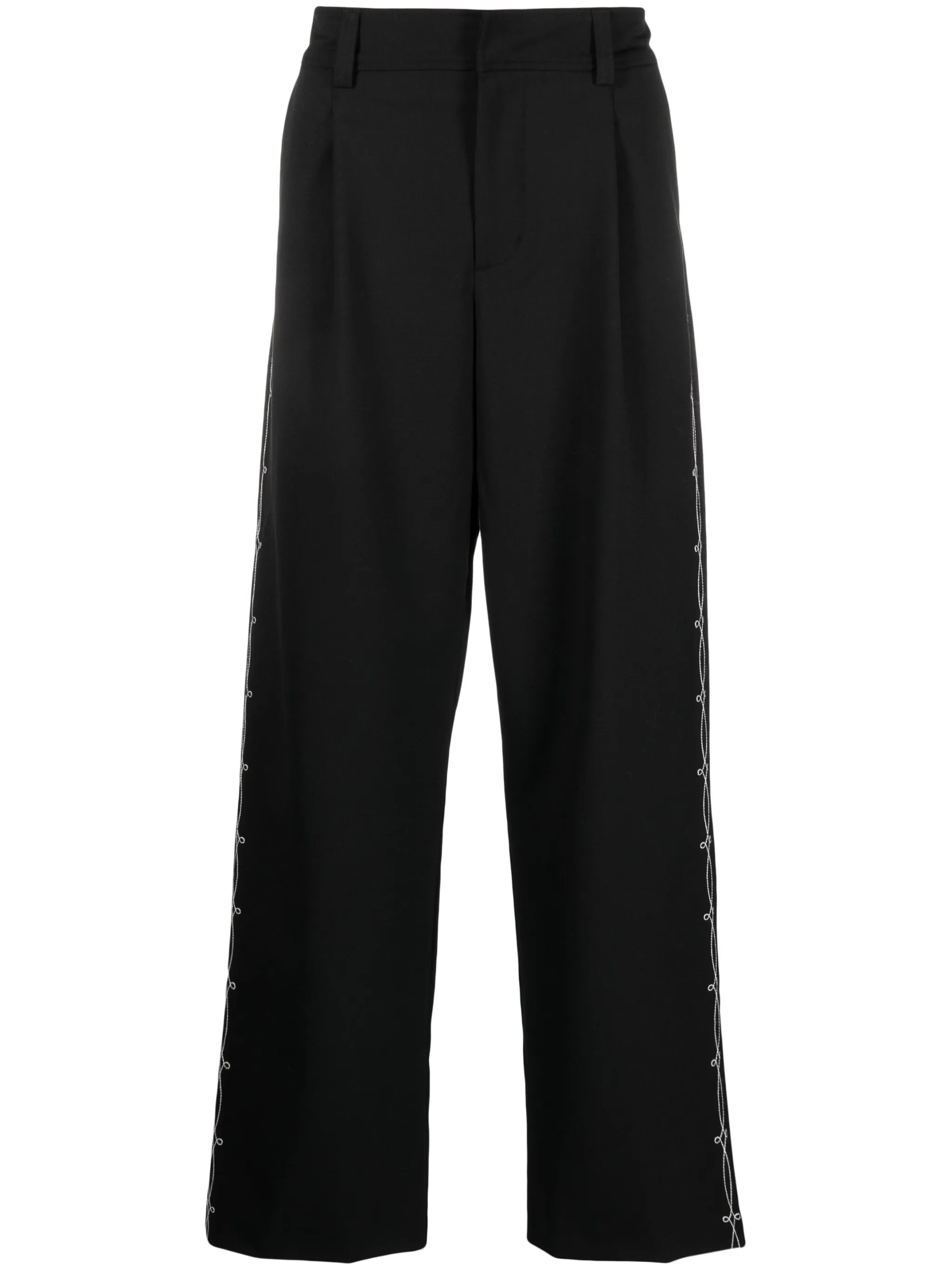 embroidered-design tailored trousers