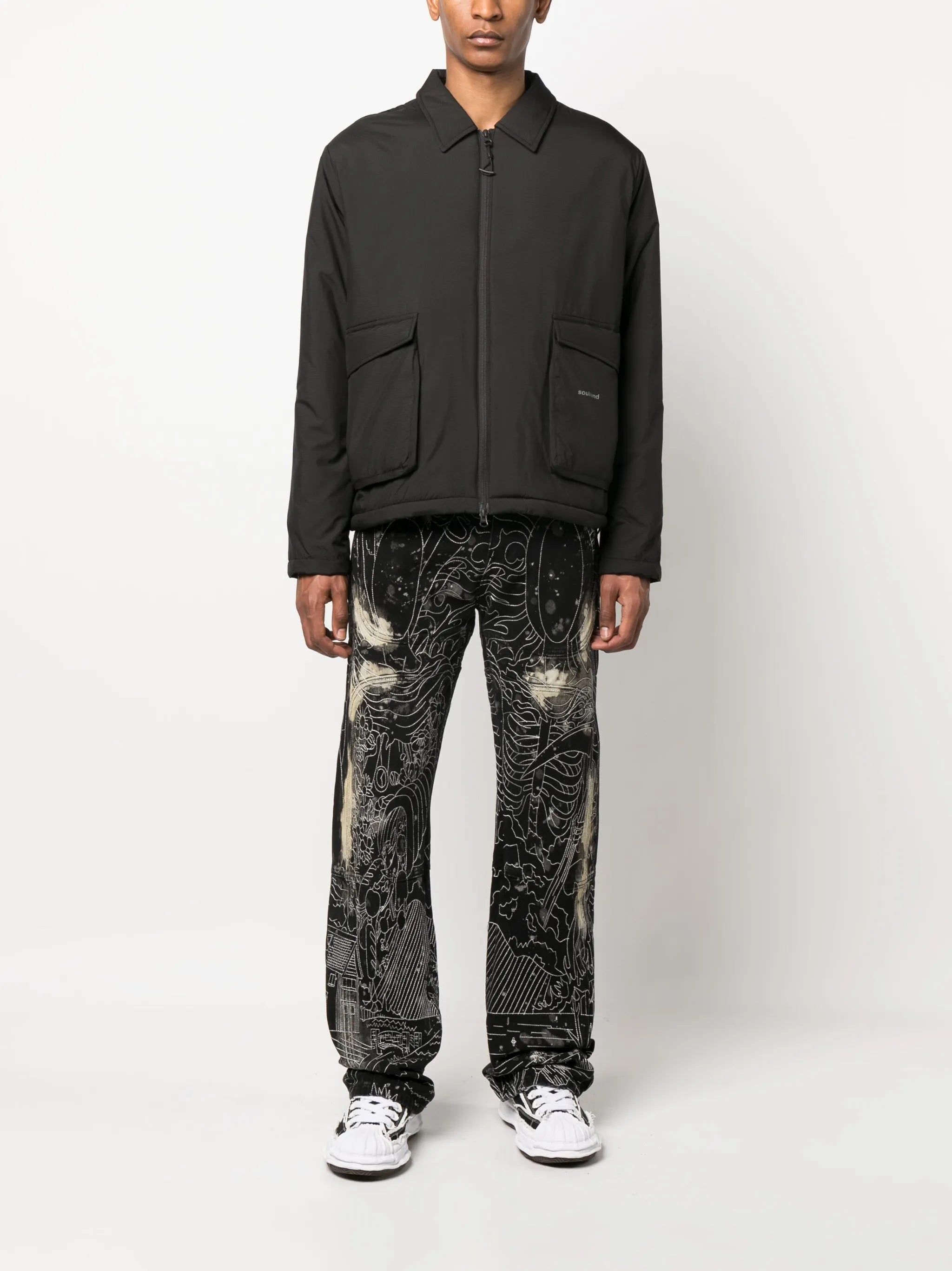 padded zip-up shirt jacket