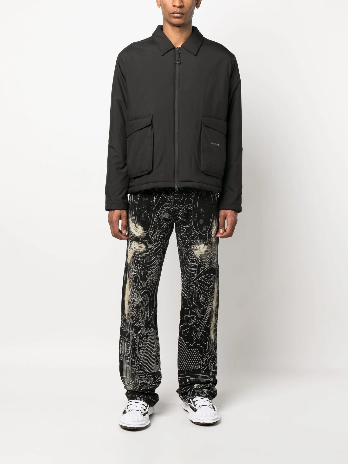 padded zip-up shirt jacket