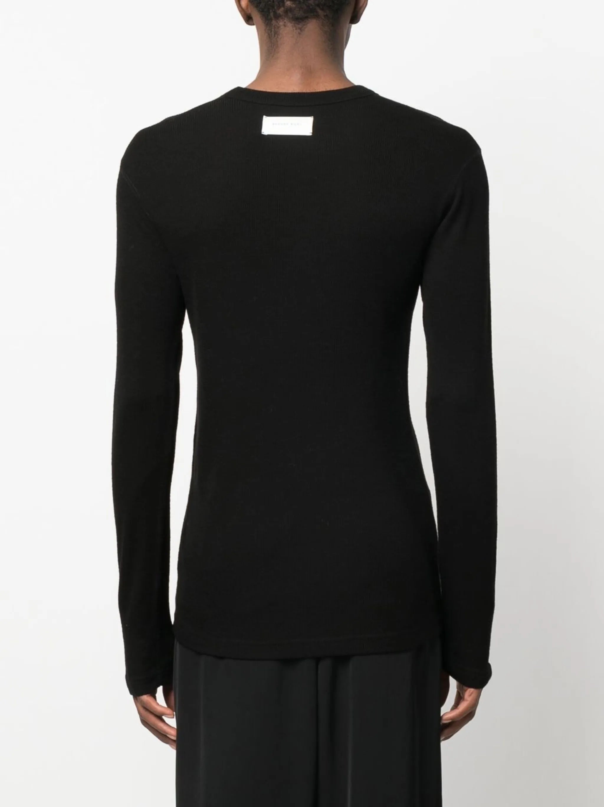 ribbed knit wool jumper
