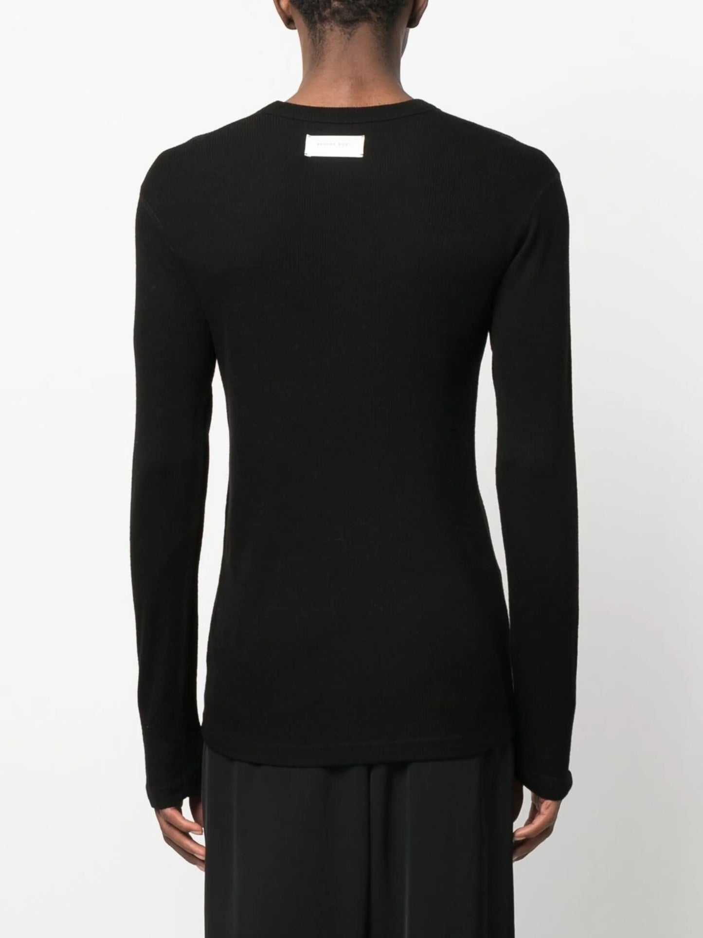 ribbed knit wool jumper