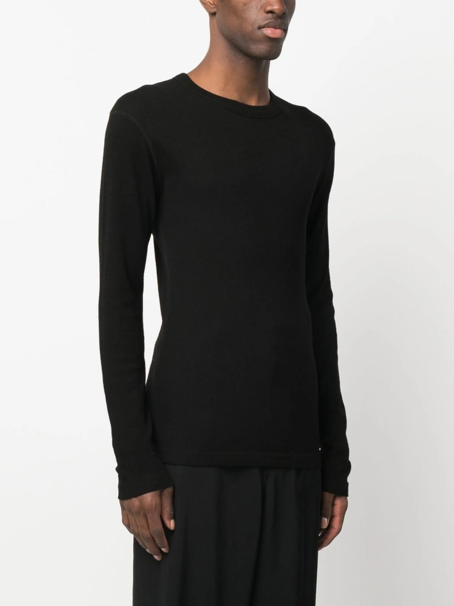 ribbed knit wool jumper