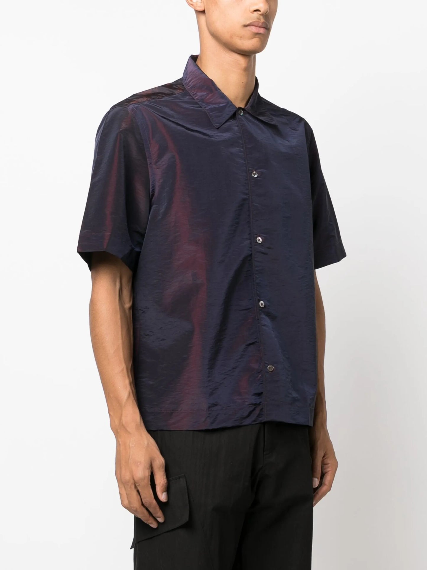 short-sleeve buttoned shirt