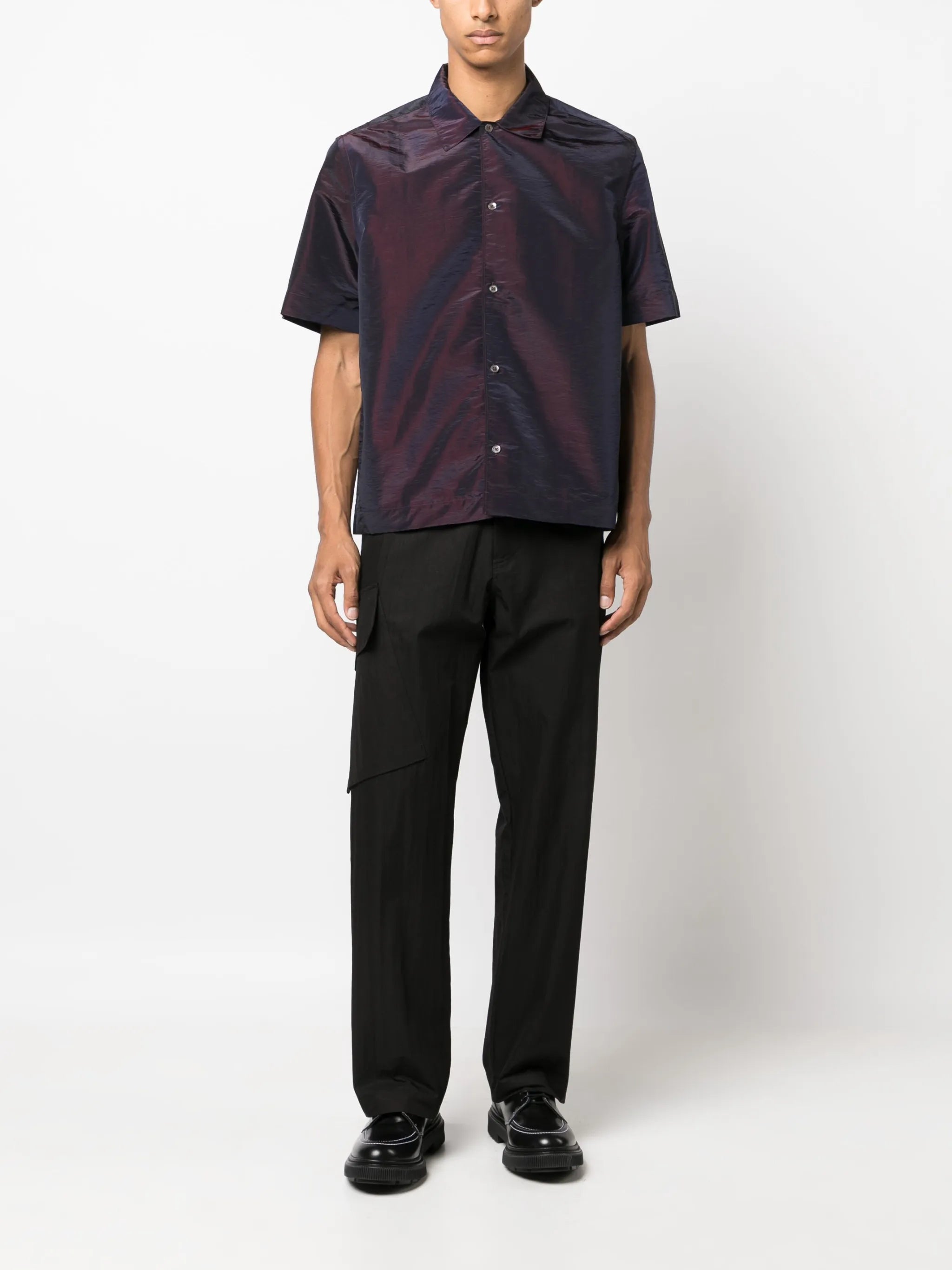 short-sleeve buttoned shirt