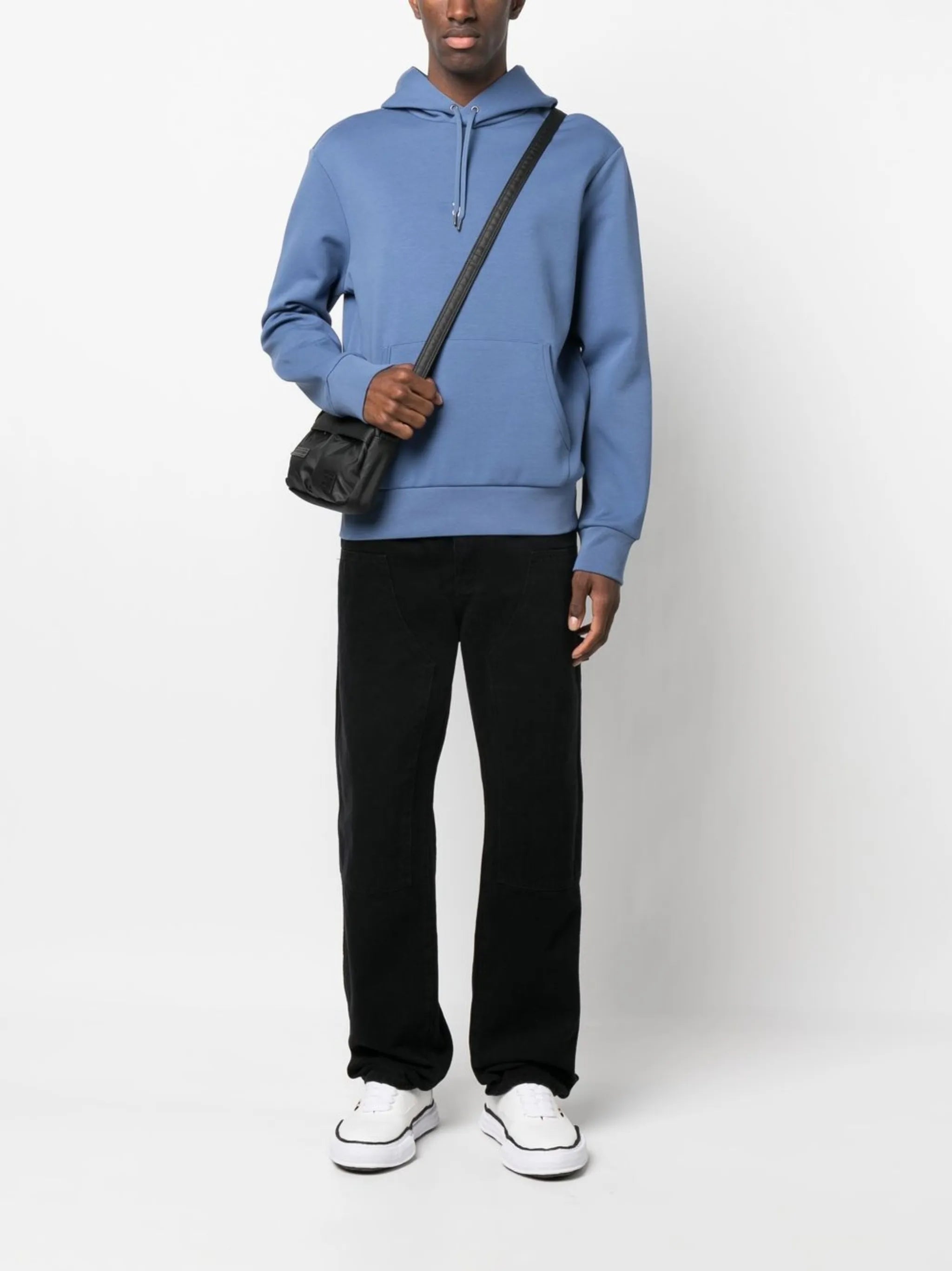 logo-embroidered cotton hoodie