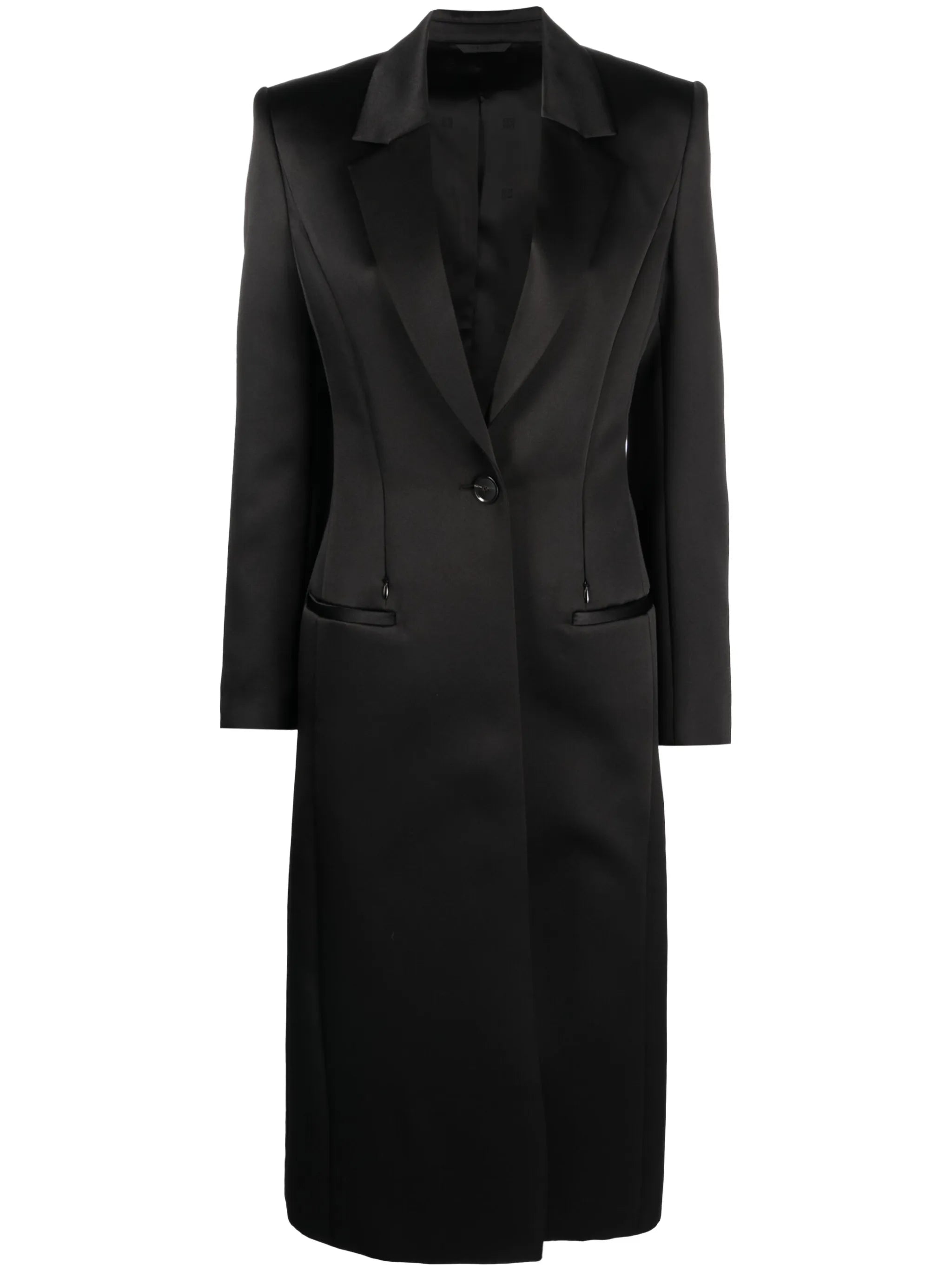 single-breasted mid-length coat